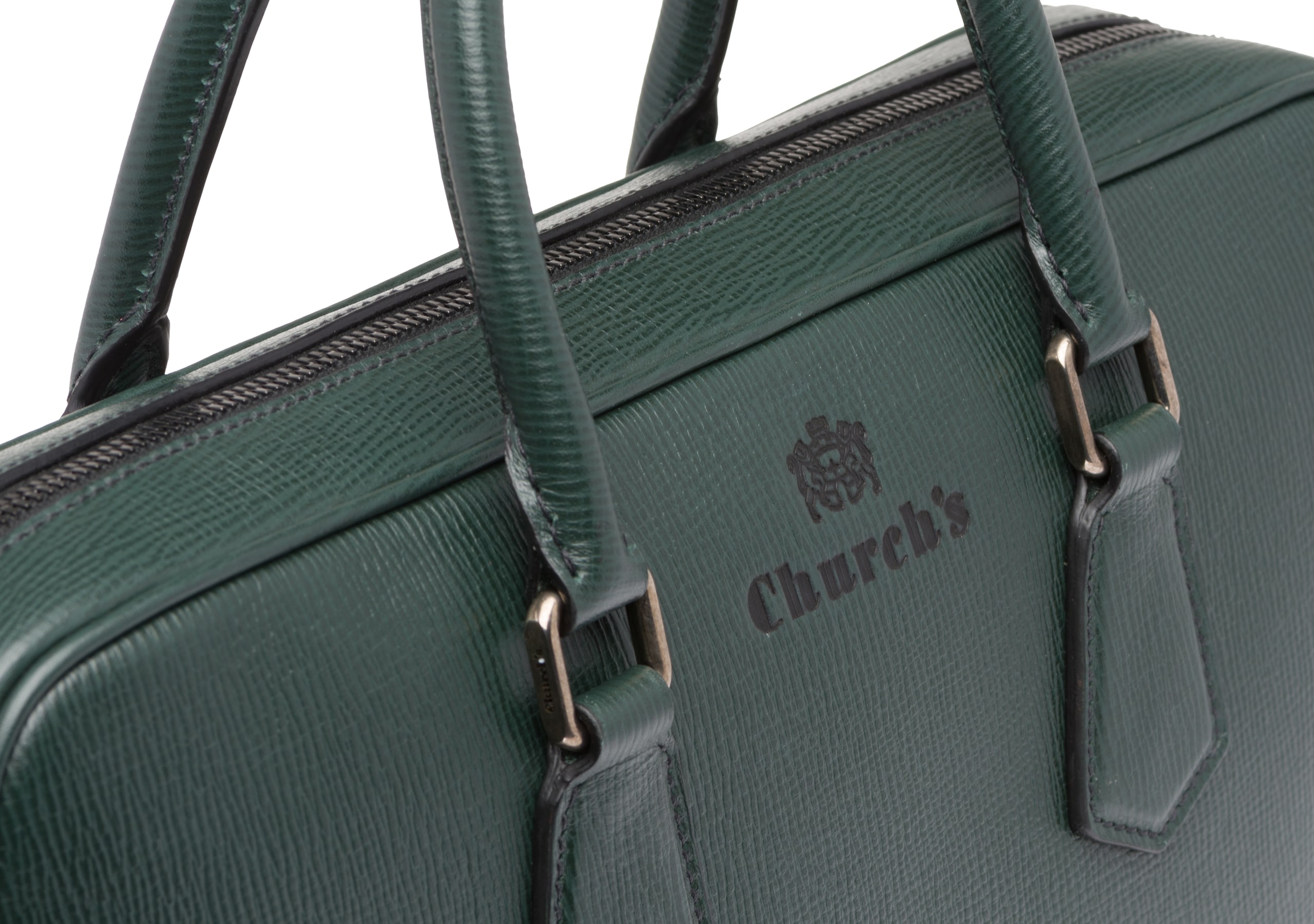 Craven Church's St James Leather Laptop Bag Green