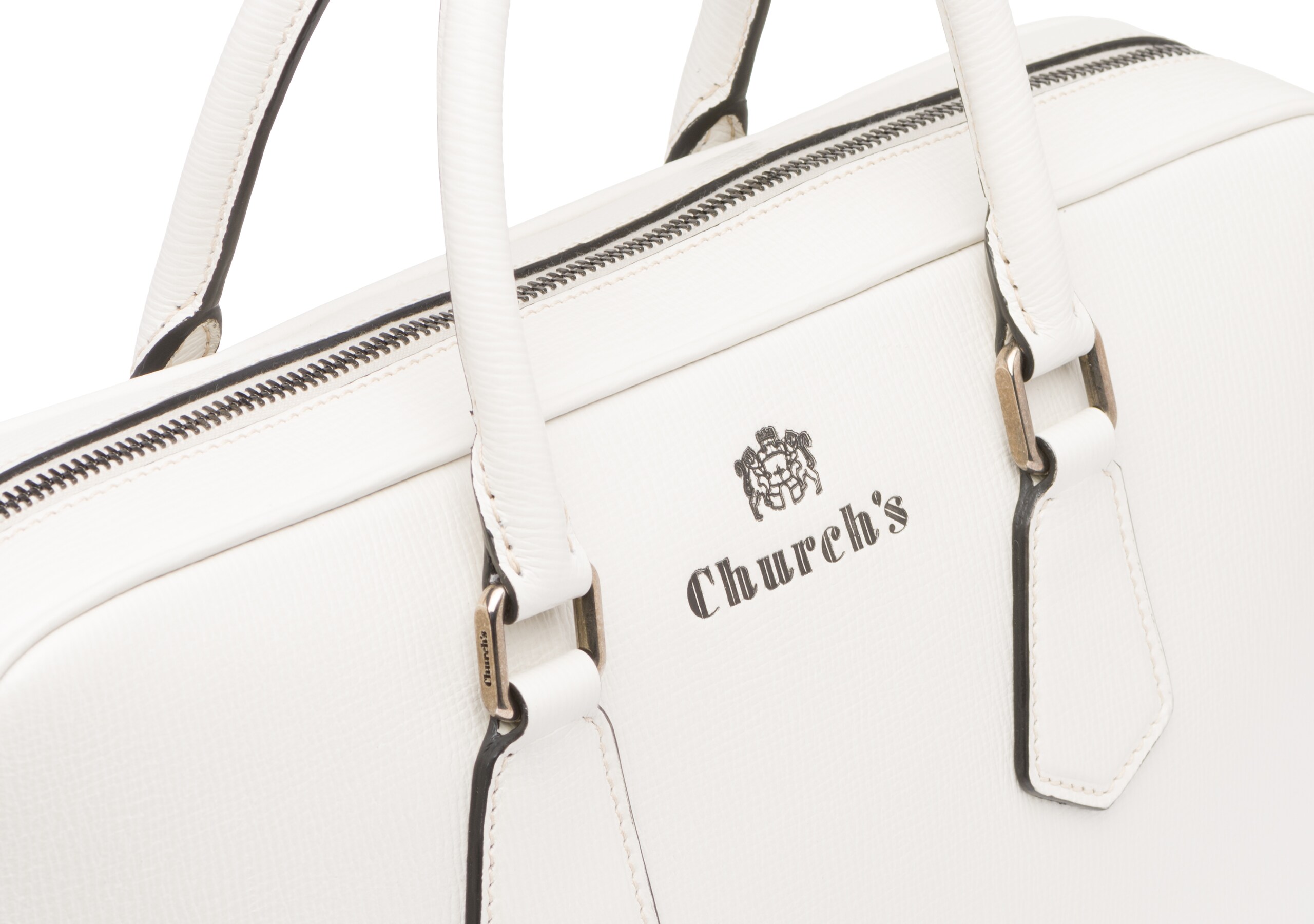 Craven Church's St James Leather Laptop Bag Neutral