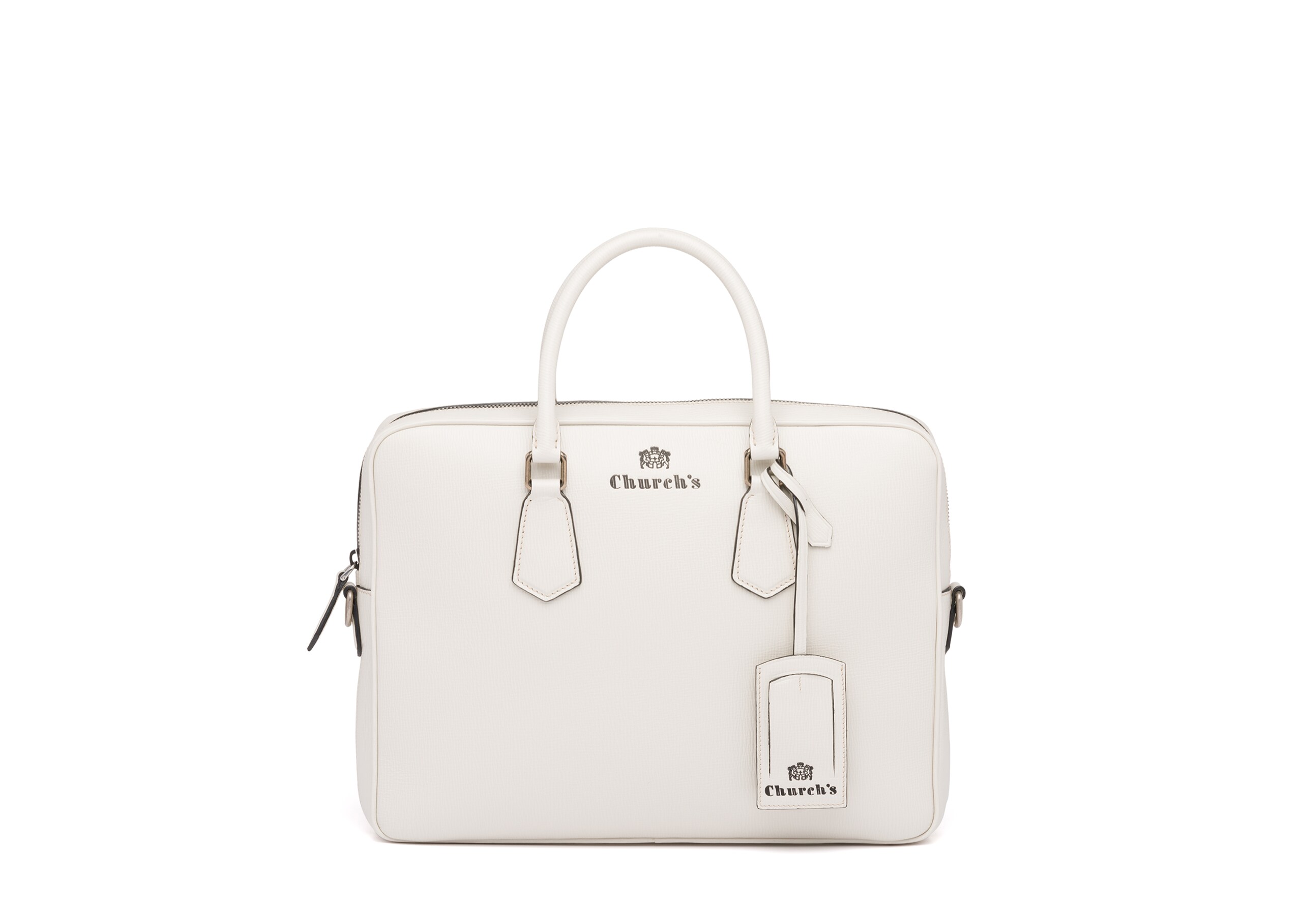 Craven Church's St James Leather Laptop Bag Neutral