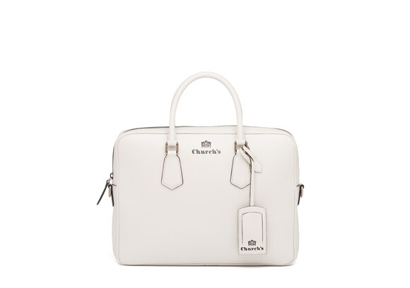 Church's Craven St James Leather Laptop Bag Chalk white
