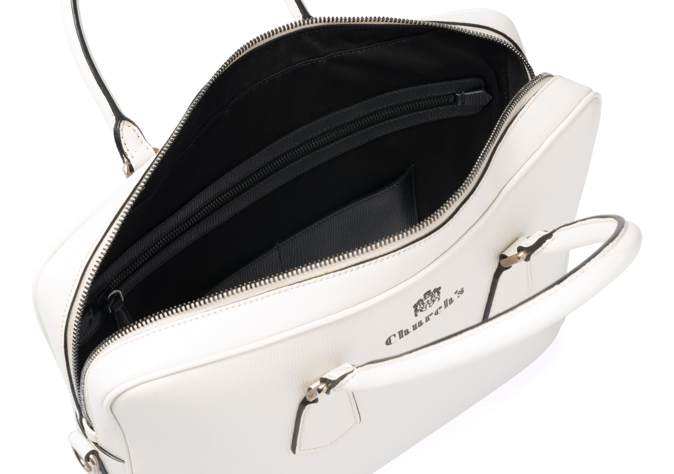 Craven Church's St James Leather Laptop Bag Neutral