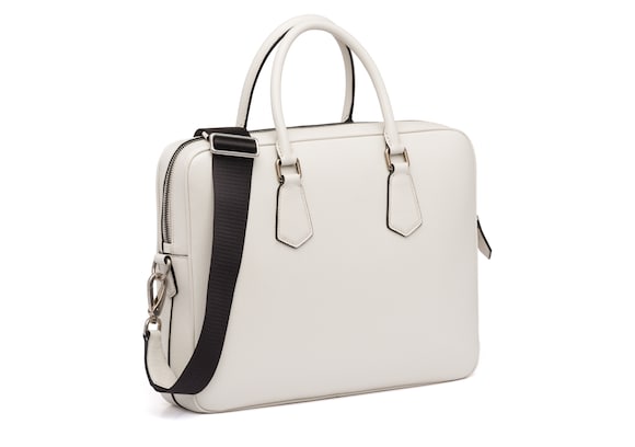 Church's Craven St James Leather Laptop Bag Chalk white