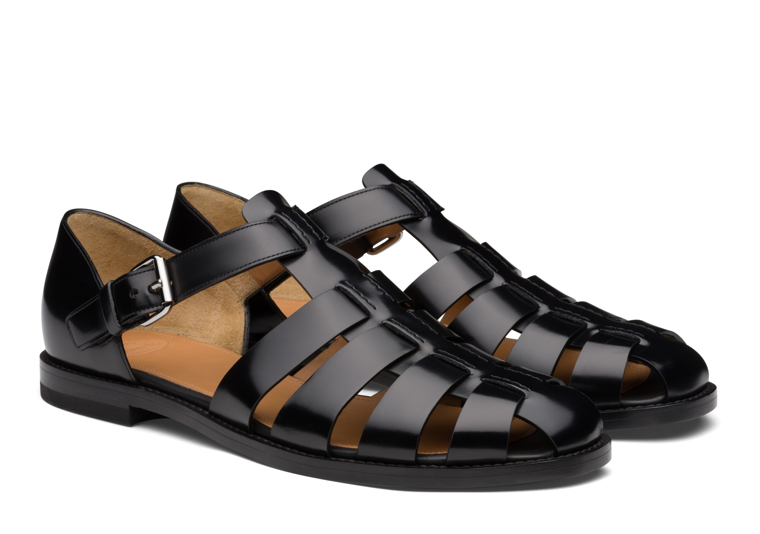 Fisherman Church's Sandale en cuir Bookbinder effet fumé Noir