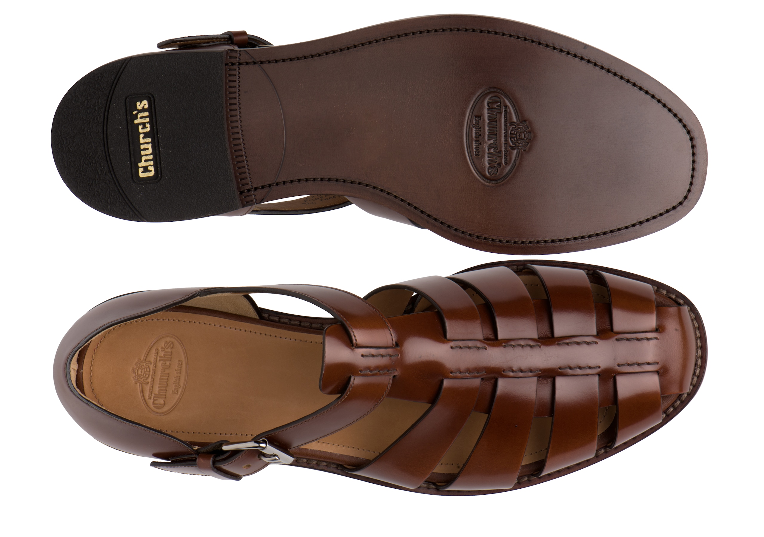 Fisherman Church's Bookbinder Fume Leather Sandal Brown