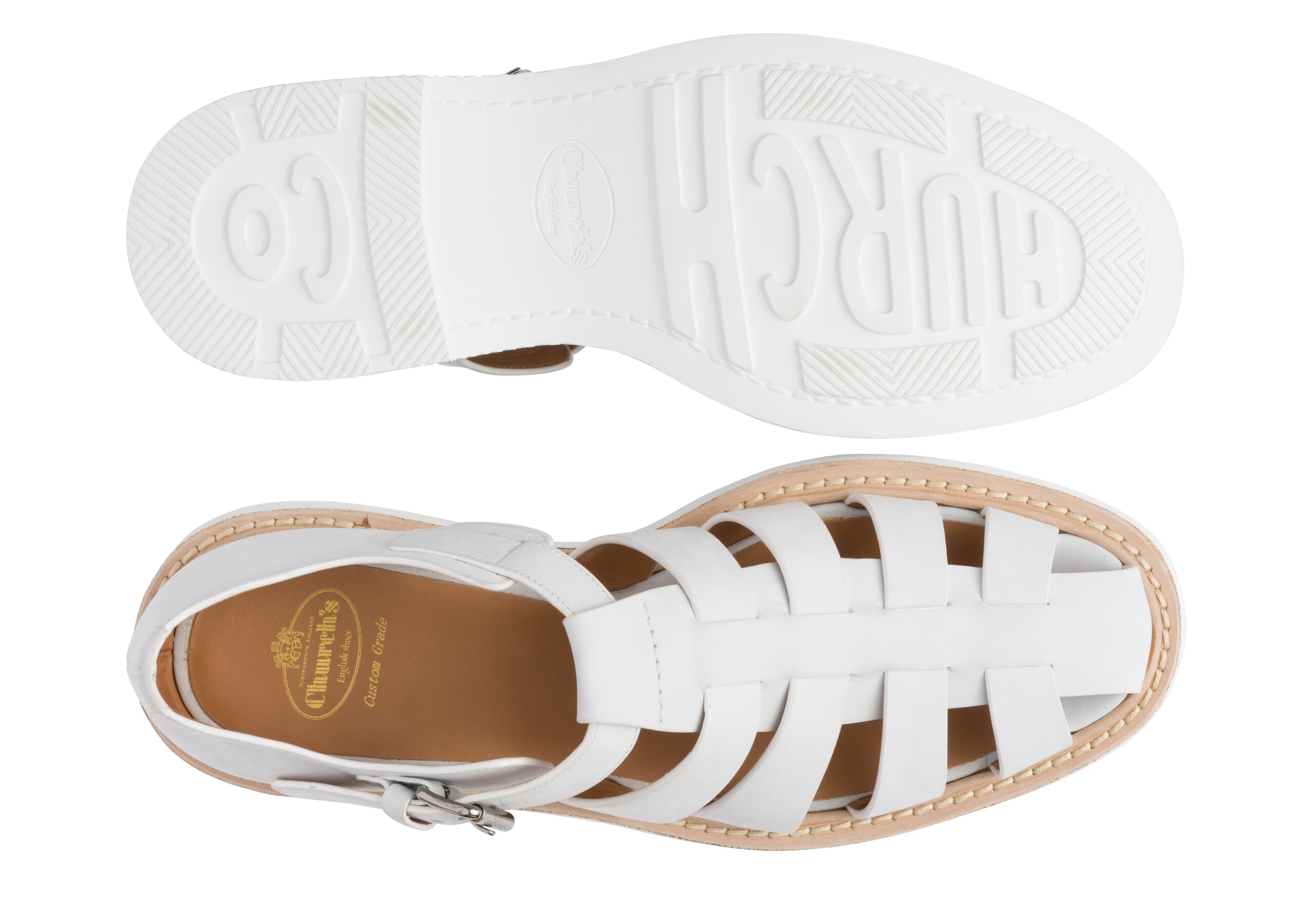 Hove Church's Nubuck Sandal White