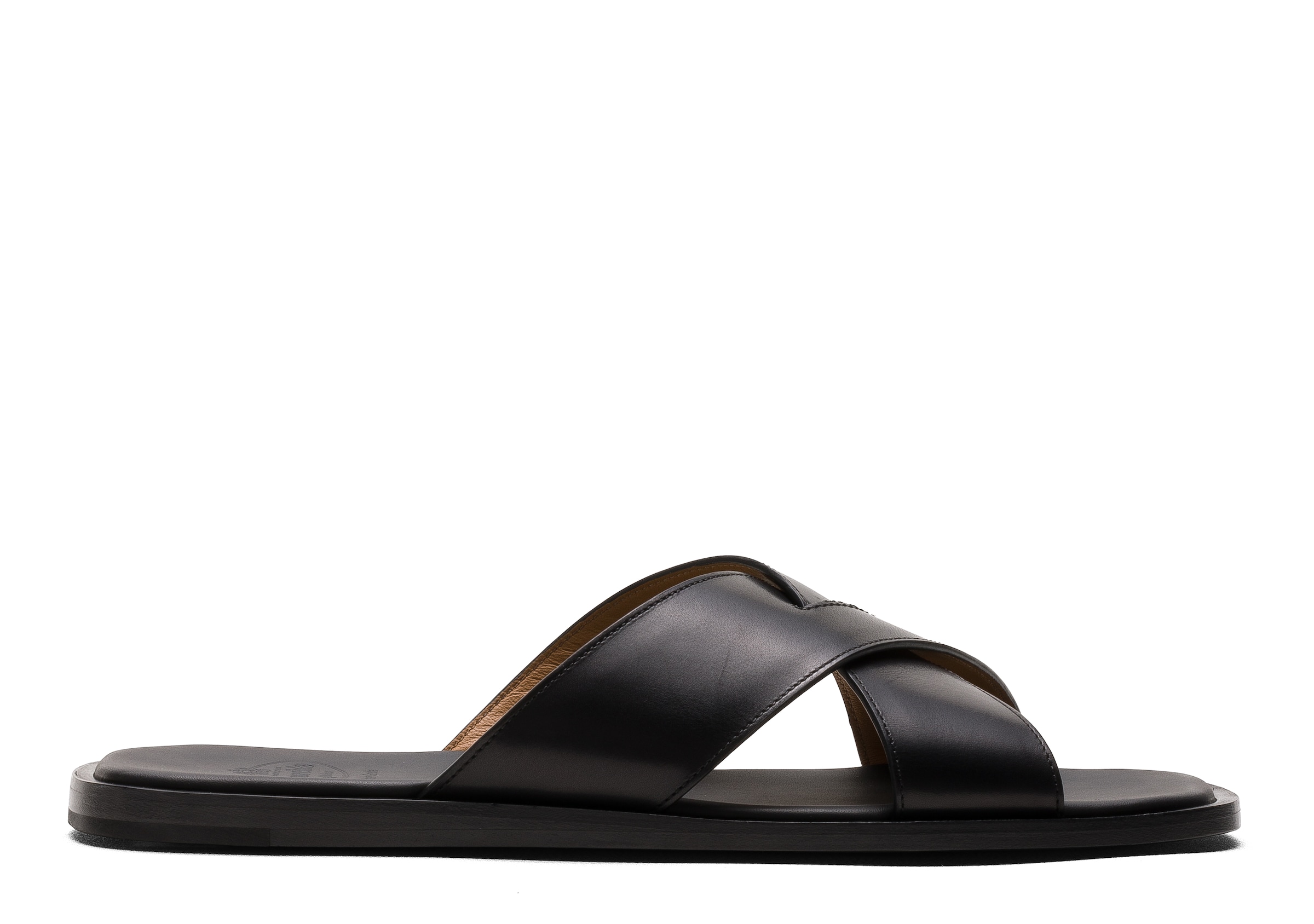 Church Bleached Calfskin Crisscross Sandal, Man, Black, Size 10