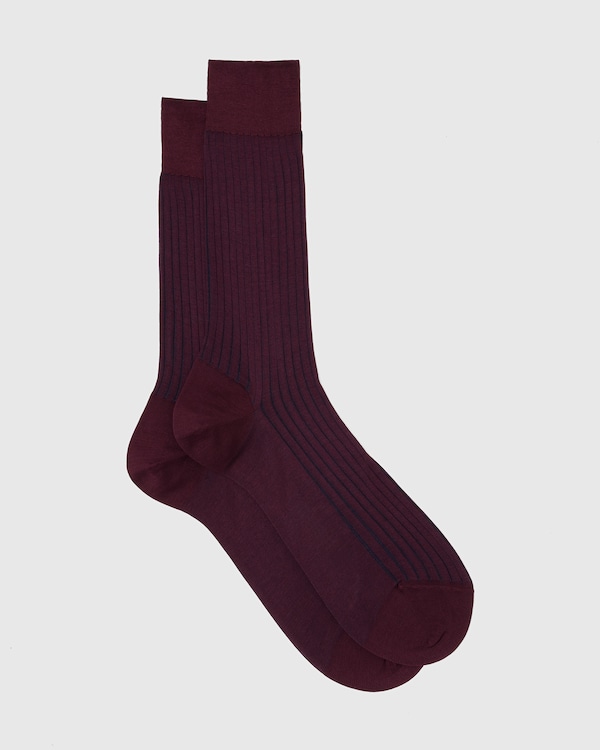 Cotton Ribbed Short Burgundy