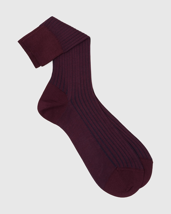 Cotton Ribbed Short Burgundy