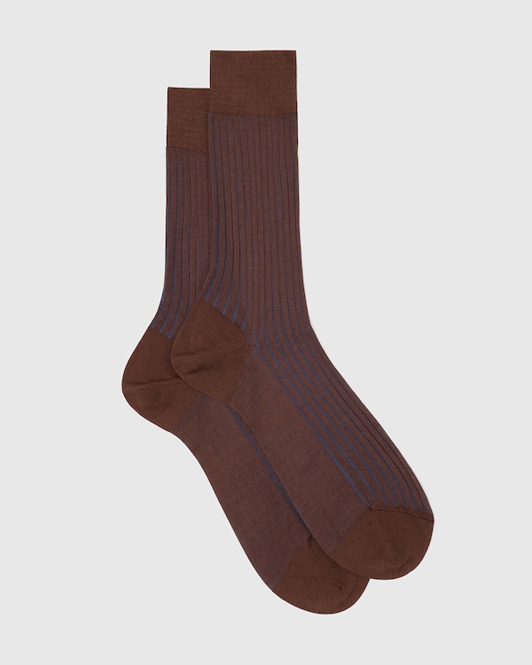 Cotton Ribbed Short Brown