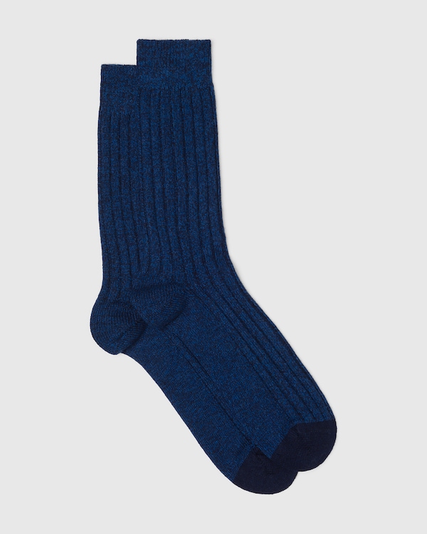 Ribbed Short Socks Blue