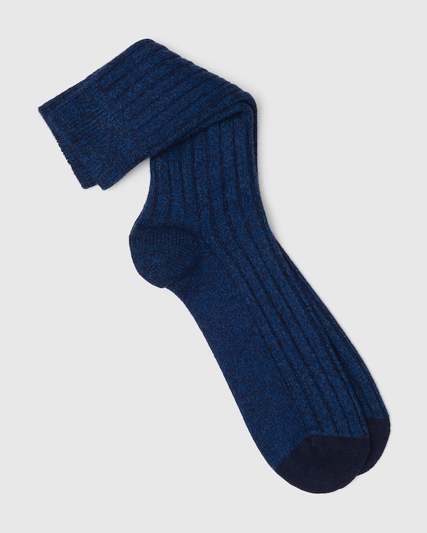 Ribbed Short Socks Blue