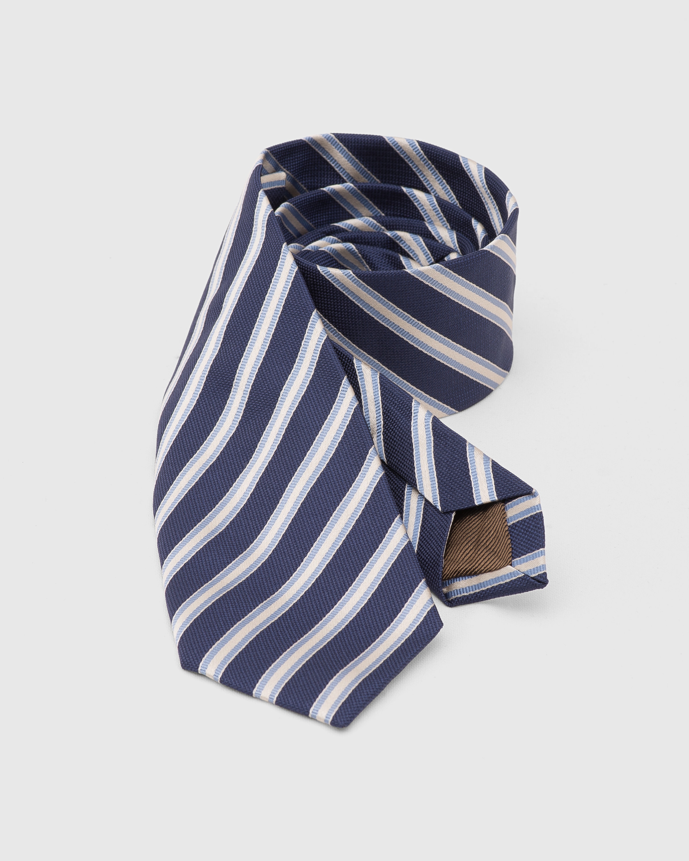 Cravate Régimentaire Household Division - Bleu Marine Et Bordeaux, Longueur 142 Cm, Largeur 8,9 Cm - Polyester, Fait Main UK