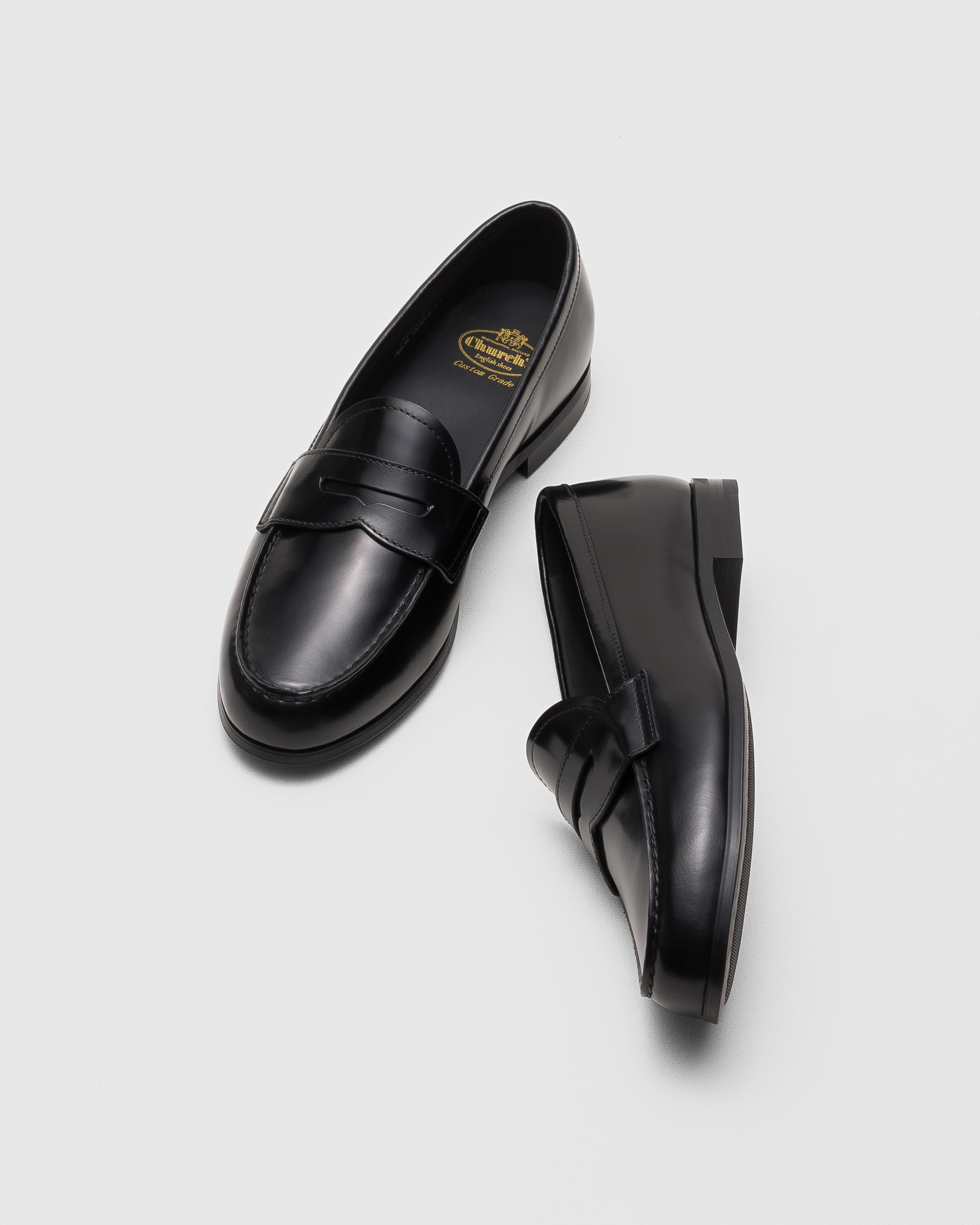 Black Polished Fumé Leather Loafer | Church's
