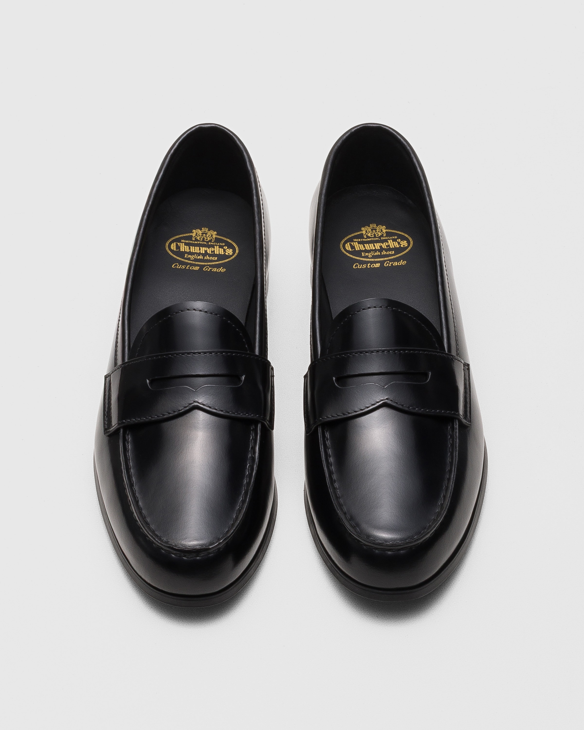 Black Polished Fumé Leather Loafer | Church's