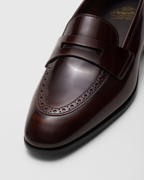 Polished Fumé Leather Loafer Tabac