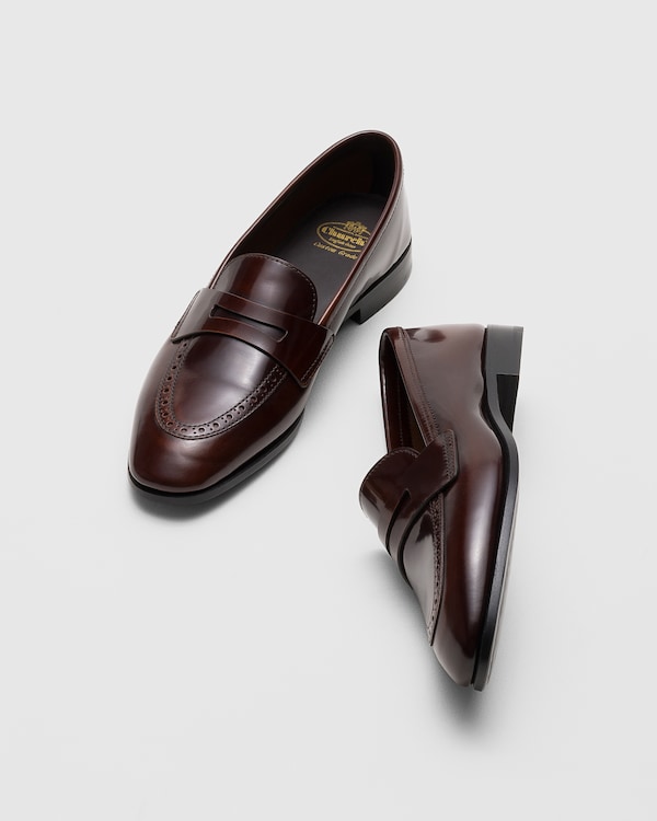 Polished Fumé Leather Loafer Tabac