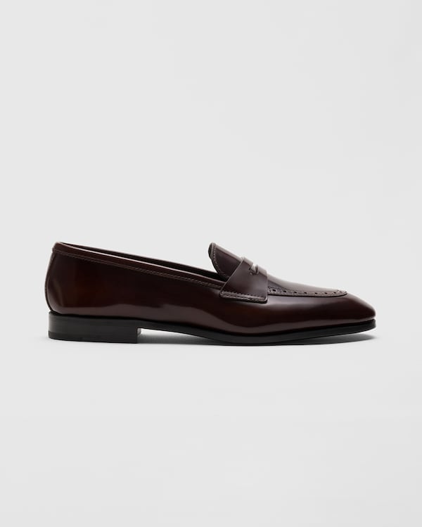 Polished Fumé Leather Loafer Tabac