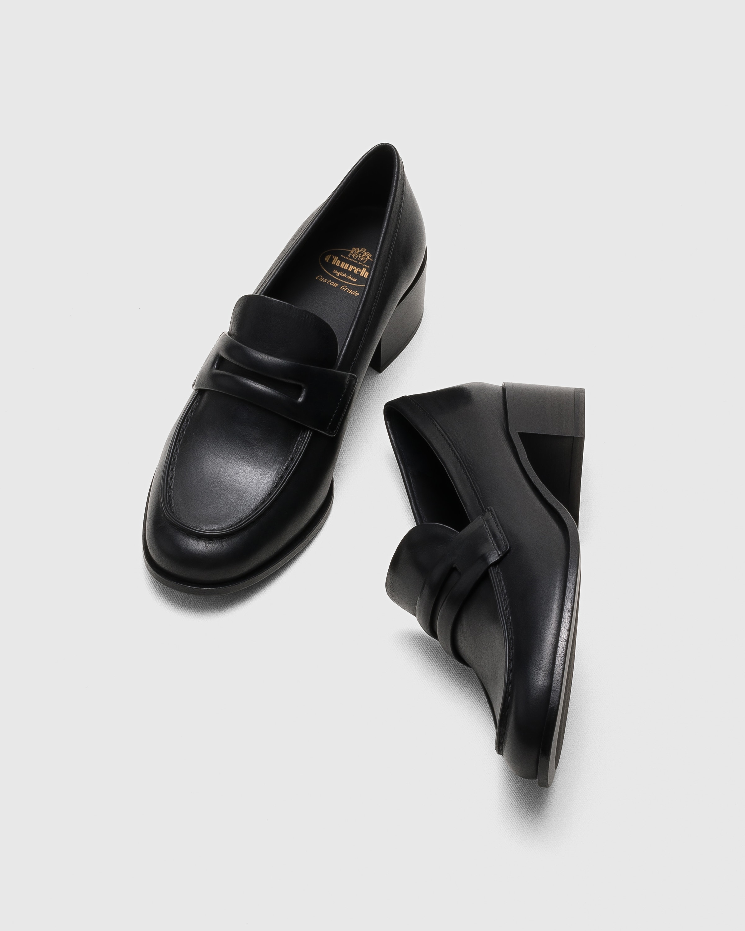 Black Polished Fumé Leather Loafer | Church's