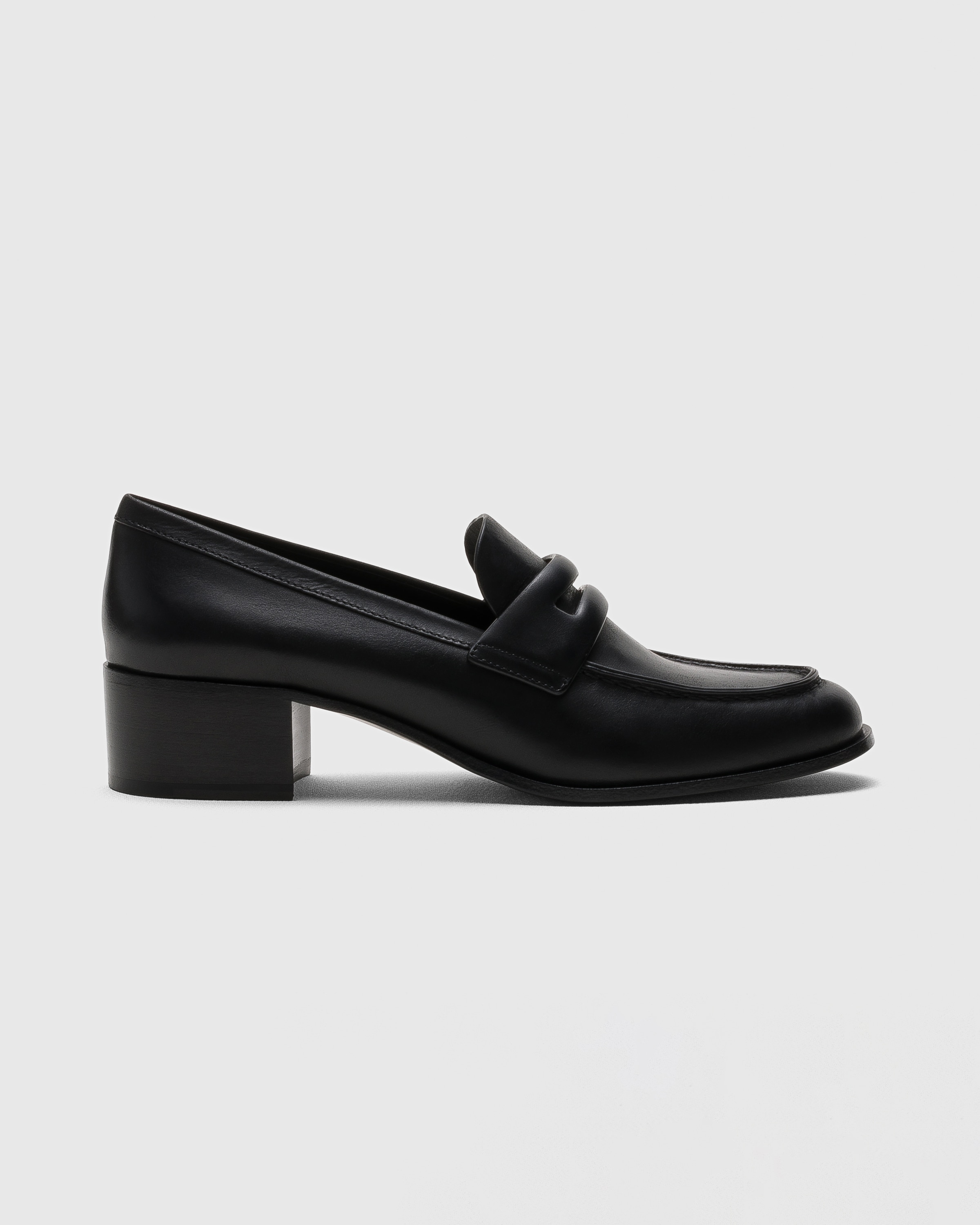 Polished Fumé Leather Loafer