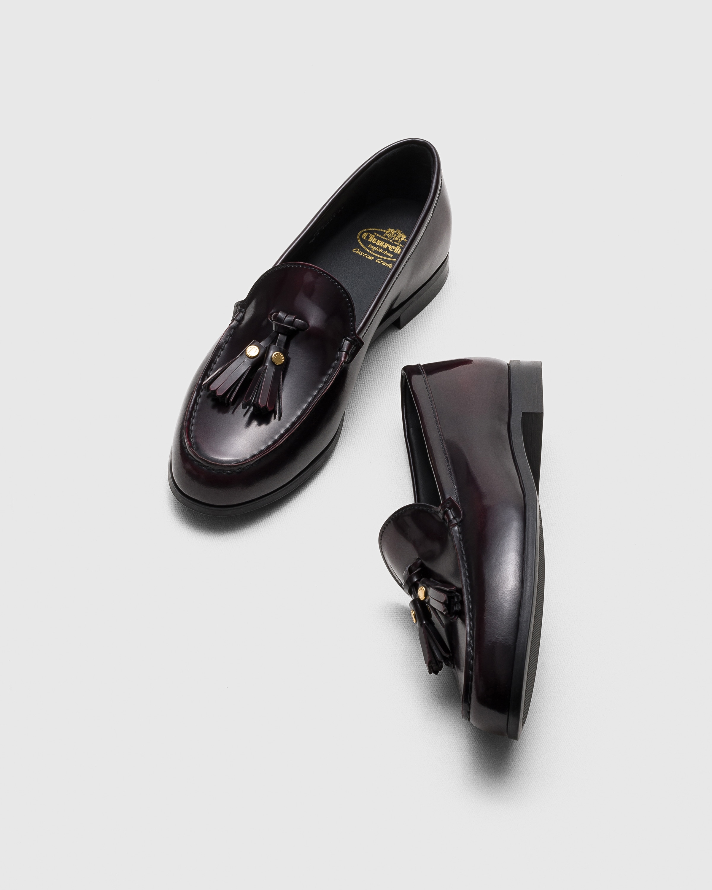 Light Burgundy Polished Fumé Leather Loafer | Church's
