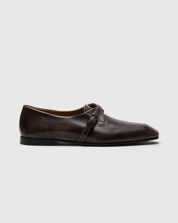 Mocassin en cuir de chèvre brossé