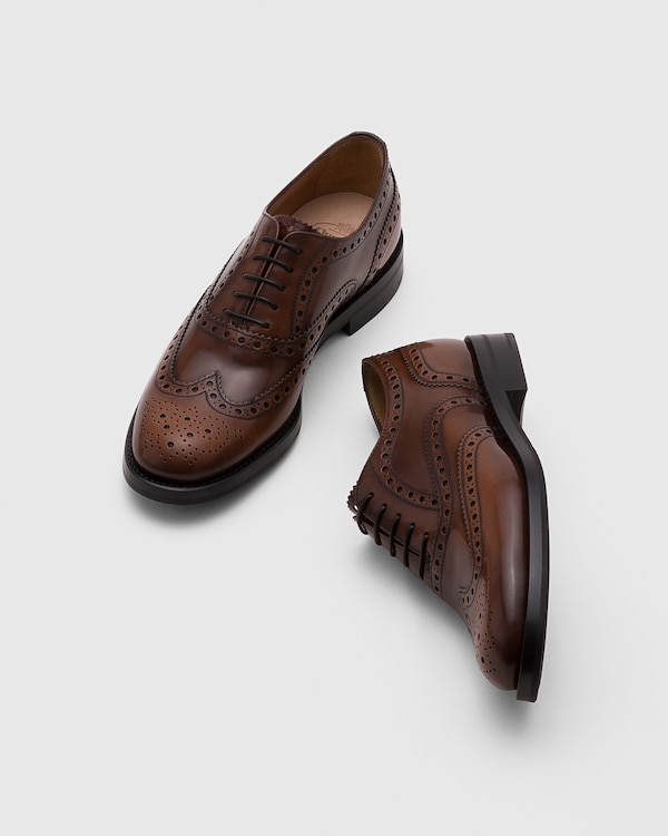 Polished Fumè Oxford Brogue Tabac