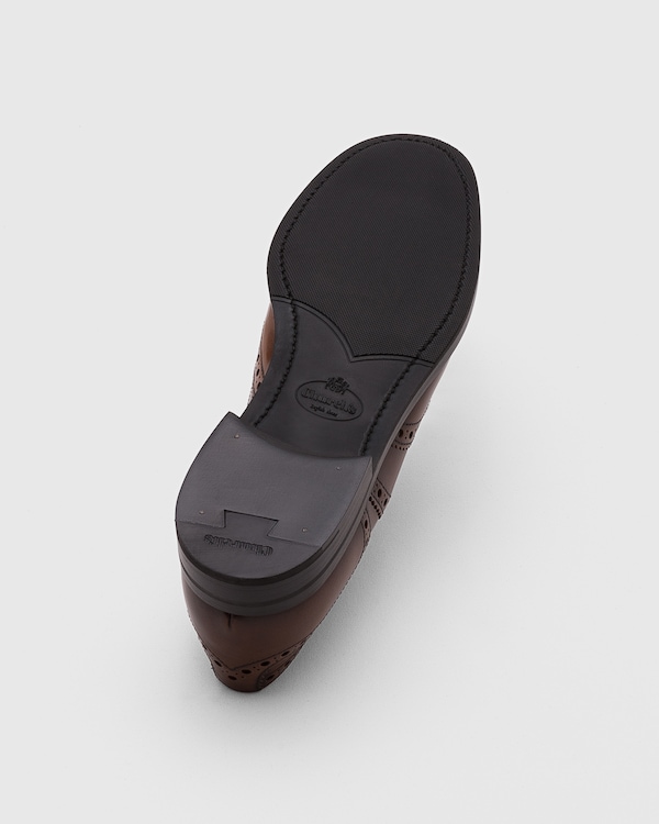 Polished Fumè Oxford Brogue Tabac