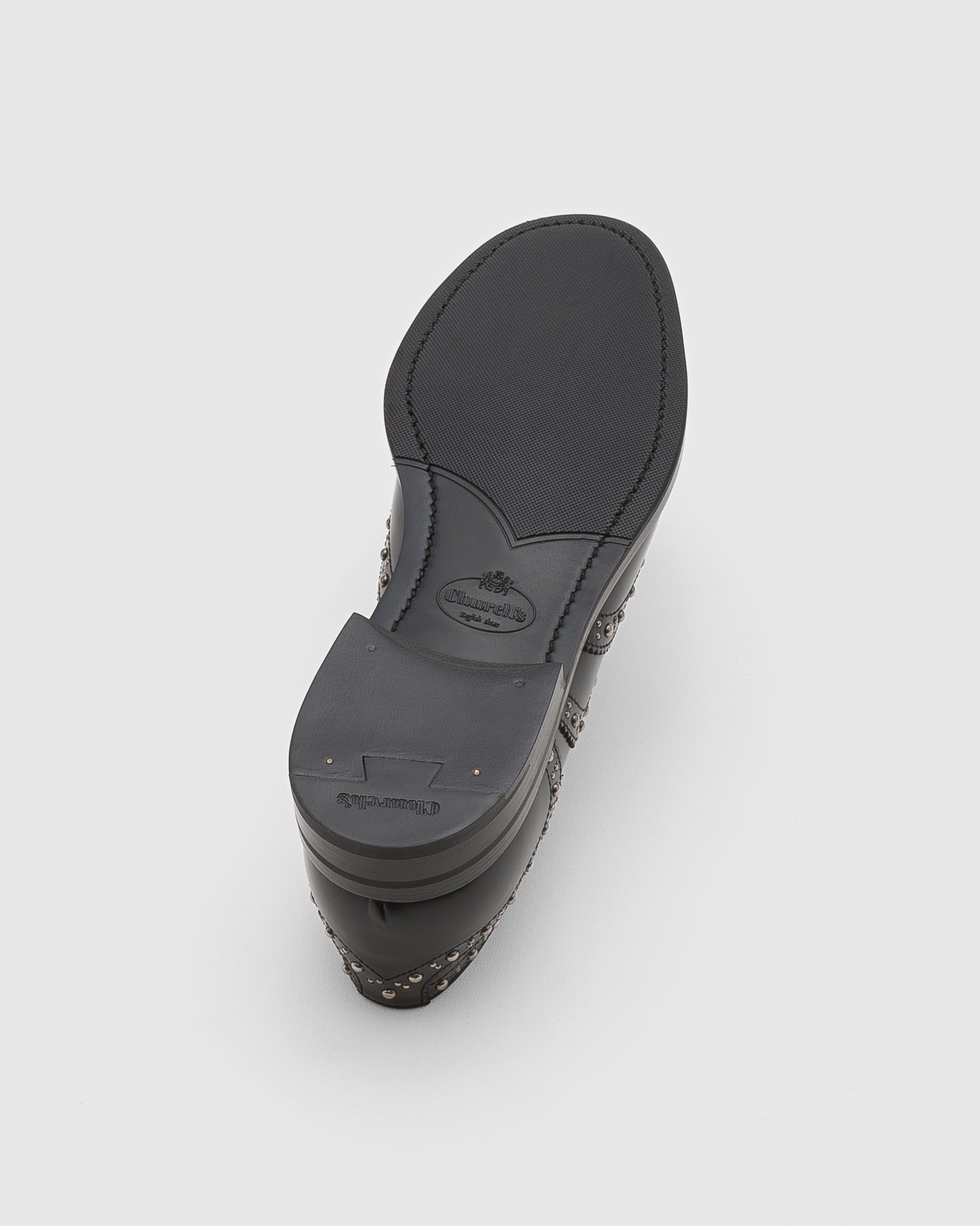 ブラック ポリッシュドバインダー オックスフォードブローグ スタッズ