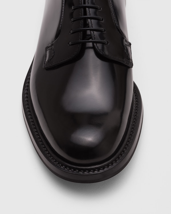 Brushed calfskin Derby lace-ups Black