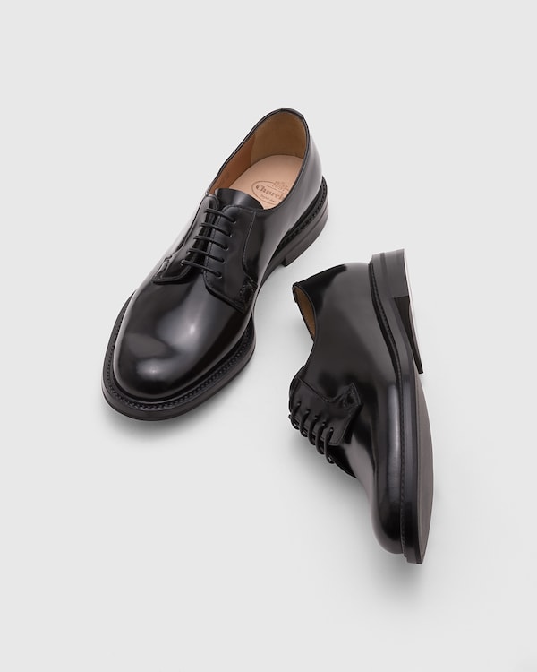 Brushed calfskin Derby lace-ups Black
