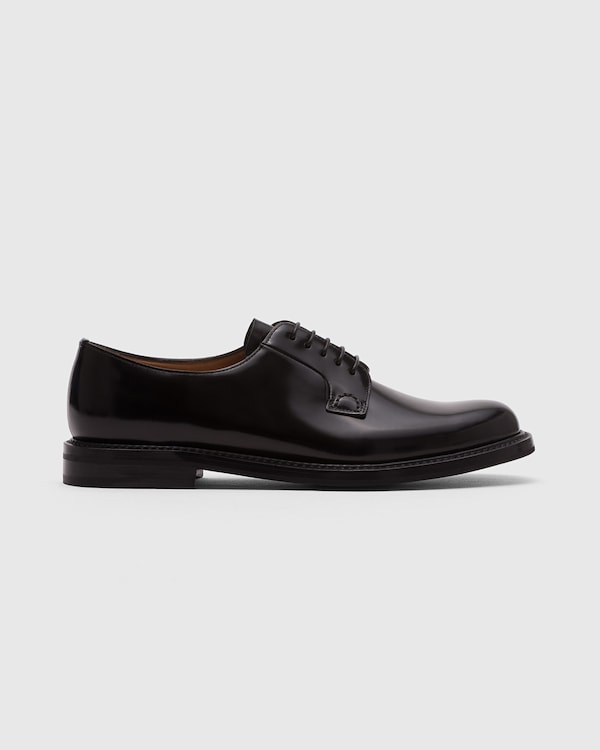 Brushed calfskin Derby lace-ups Black