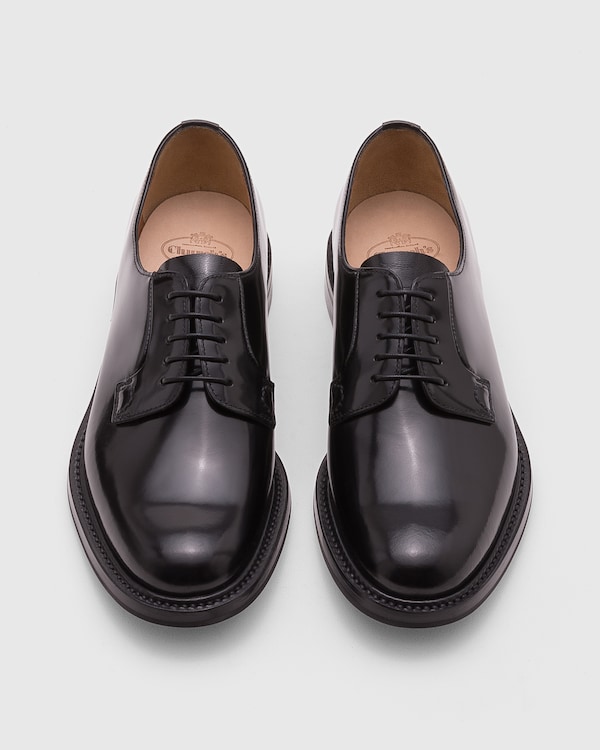Brushed calfskin Derby lace-ups Black