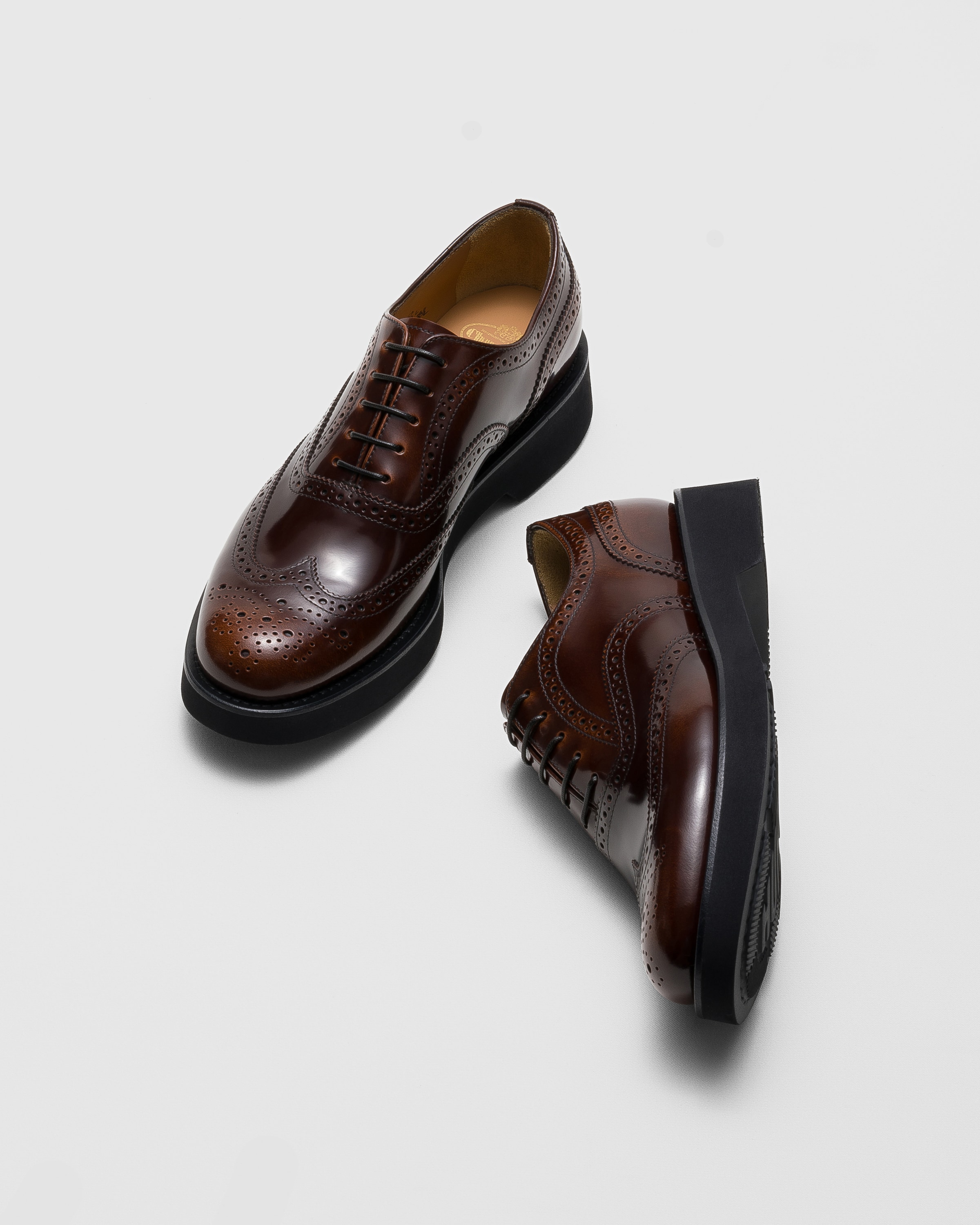 Church's POLISHED FUME SMOKE Leather shoes SIZE:37 Women's