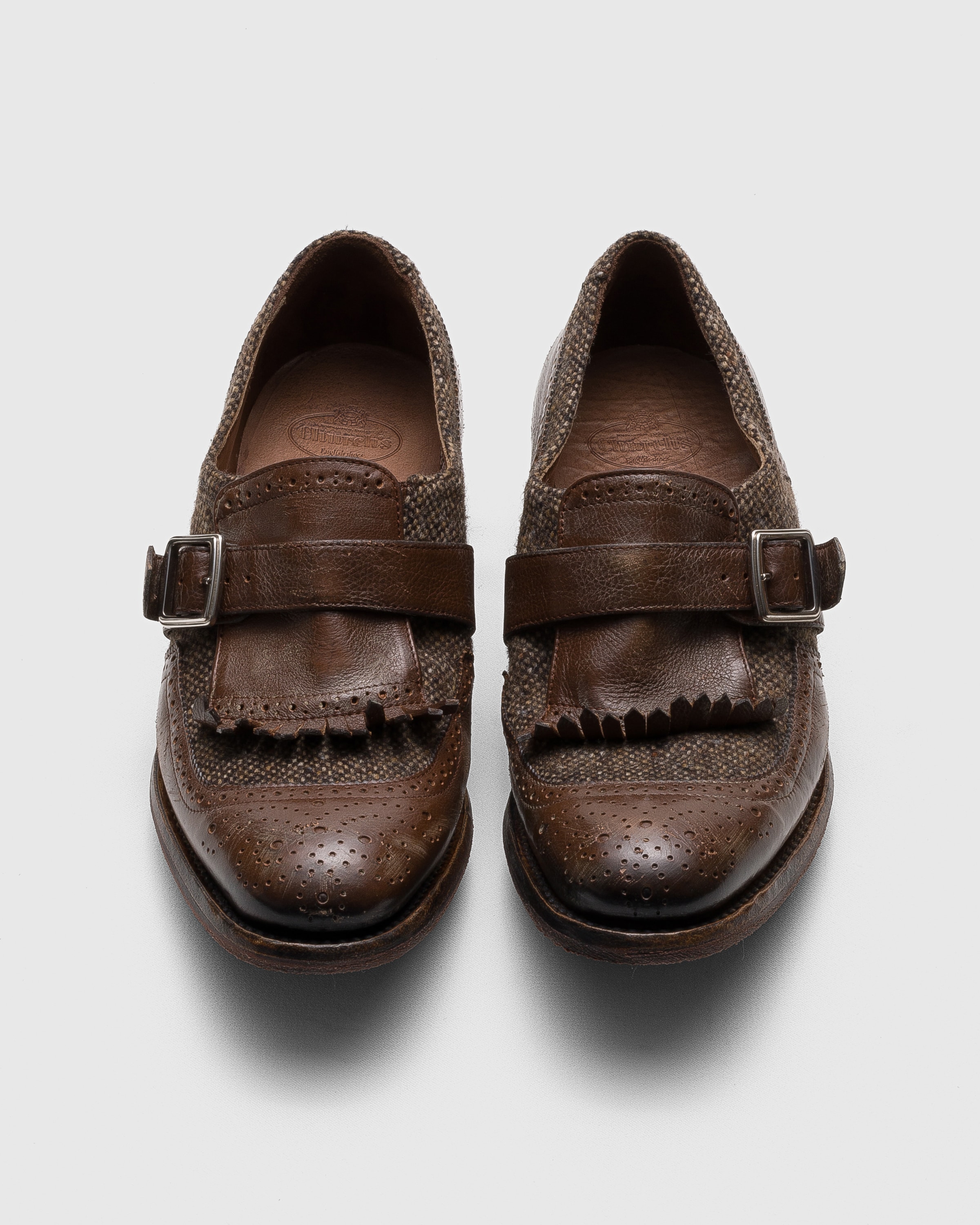 Walnut Antiqued Leather and Wool Monk Strap | Church's