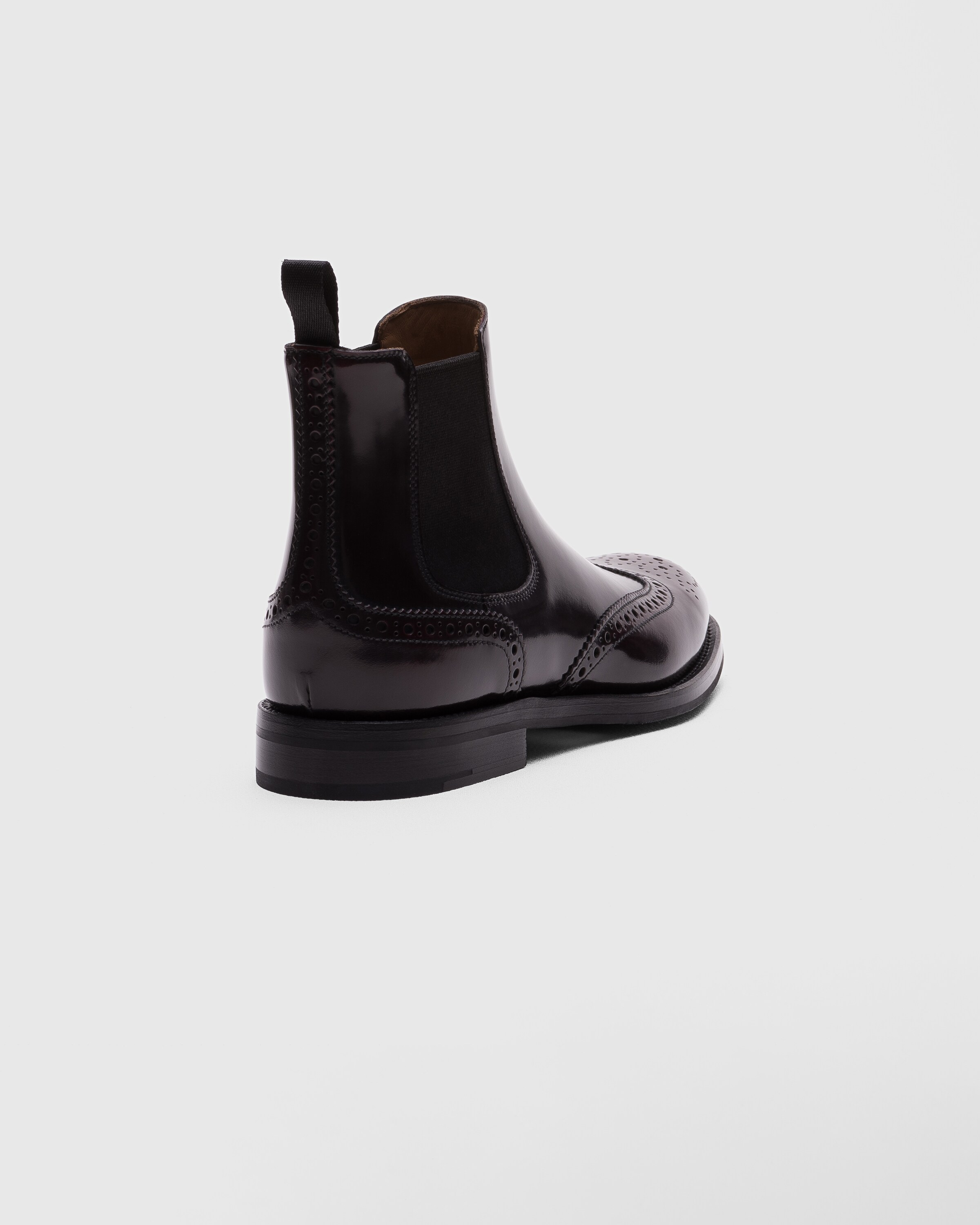 Light Burgundy Polished Fume Brogue Chelsea Boot Church s