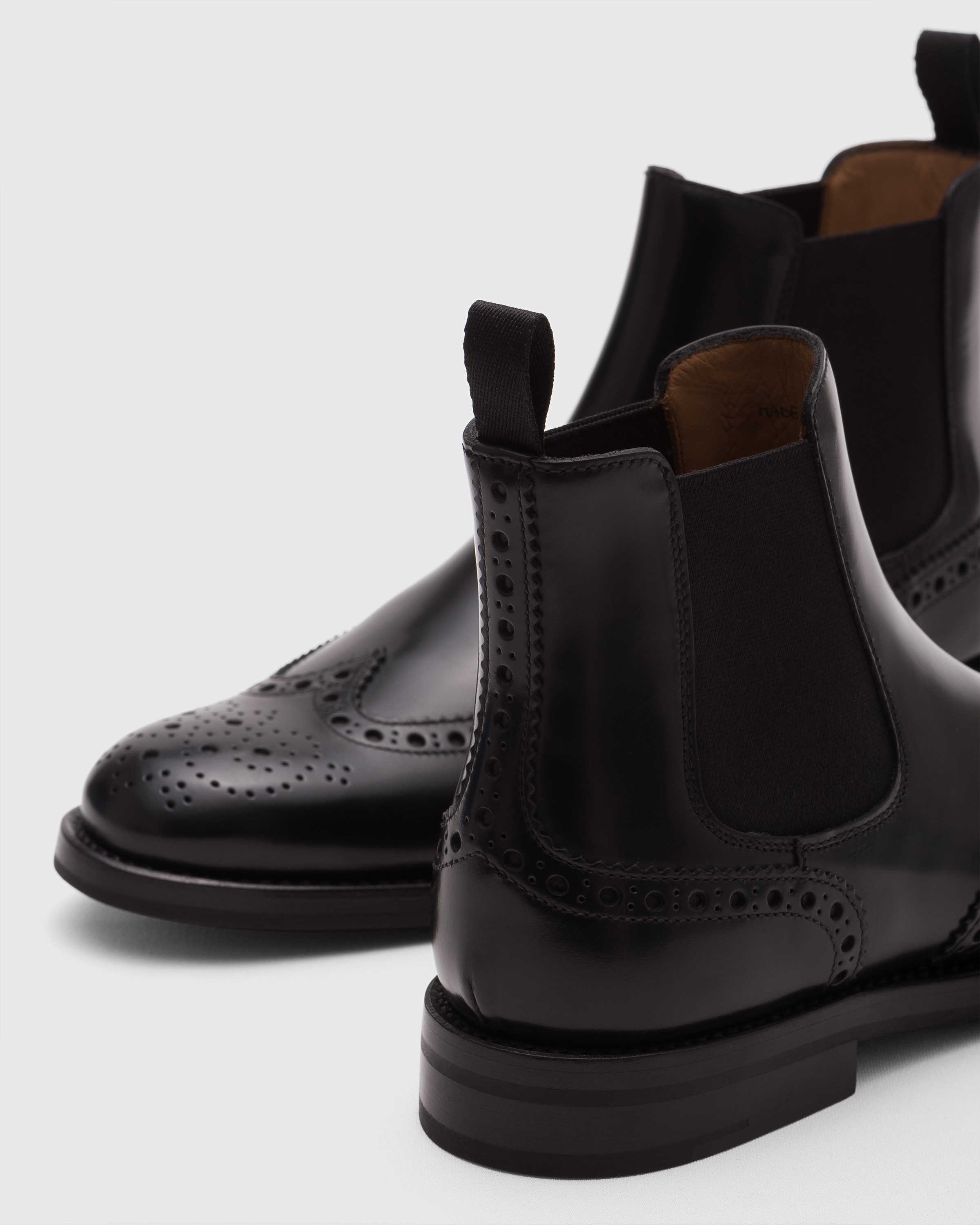 Black Polished Binder Brogue Chelsea Boot Church s