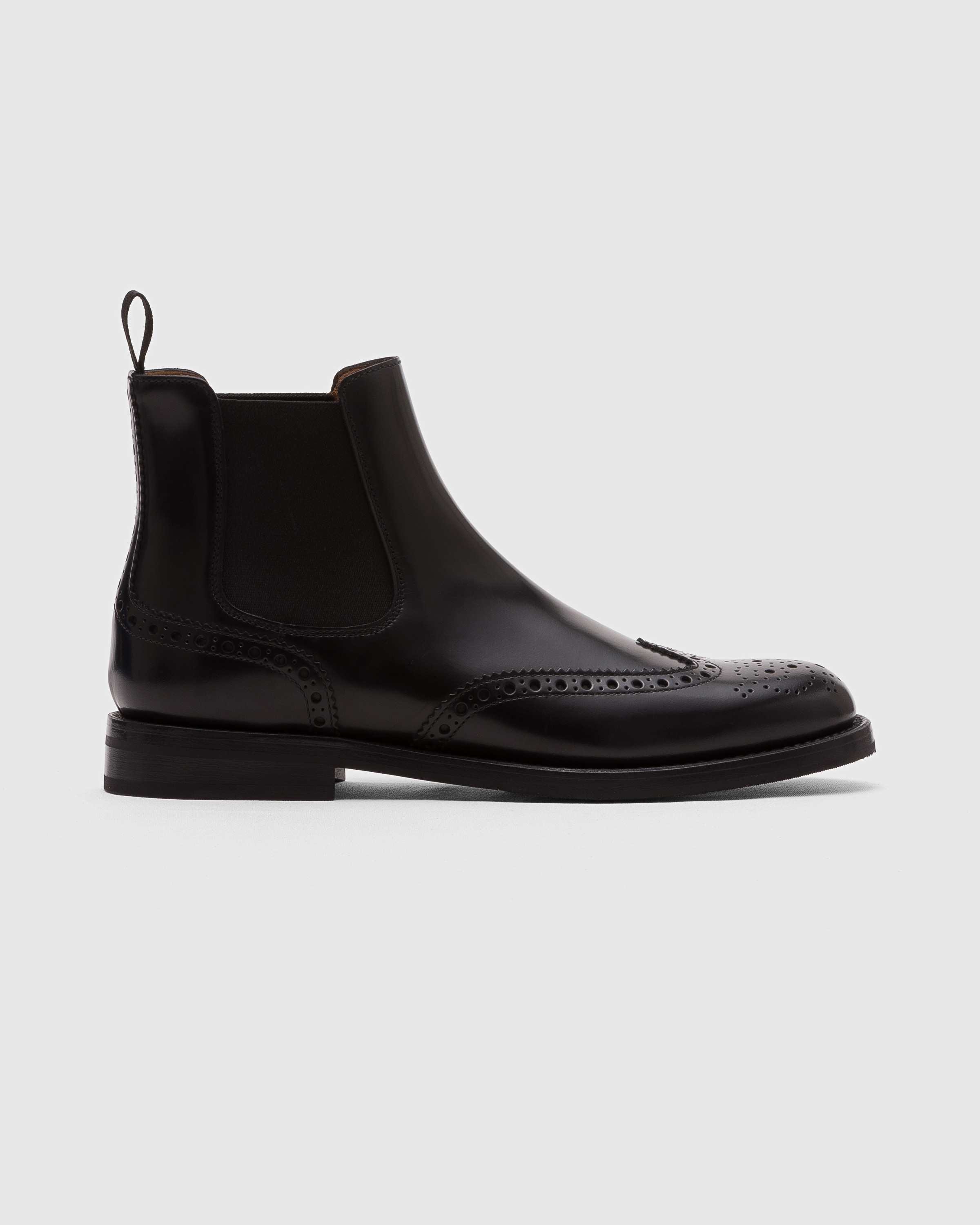 Black Polished Binder Brogue Chelsea Boot Church s