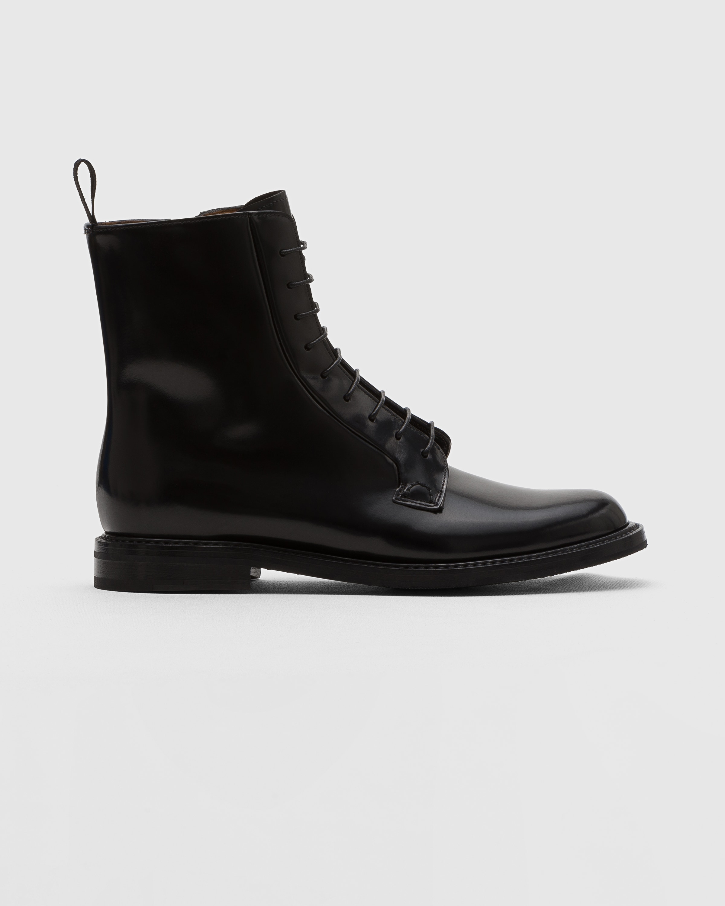 Black Polished Binder Lace Up Boot Church s
