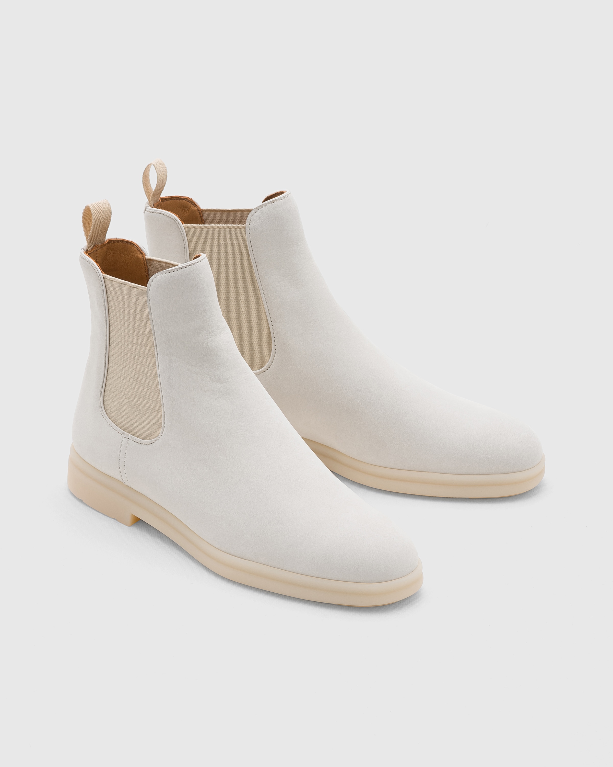 White suede chelsea 2025 boots