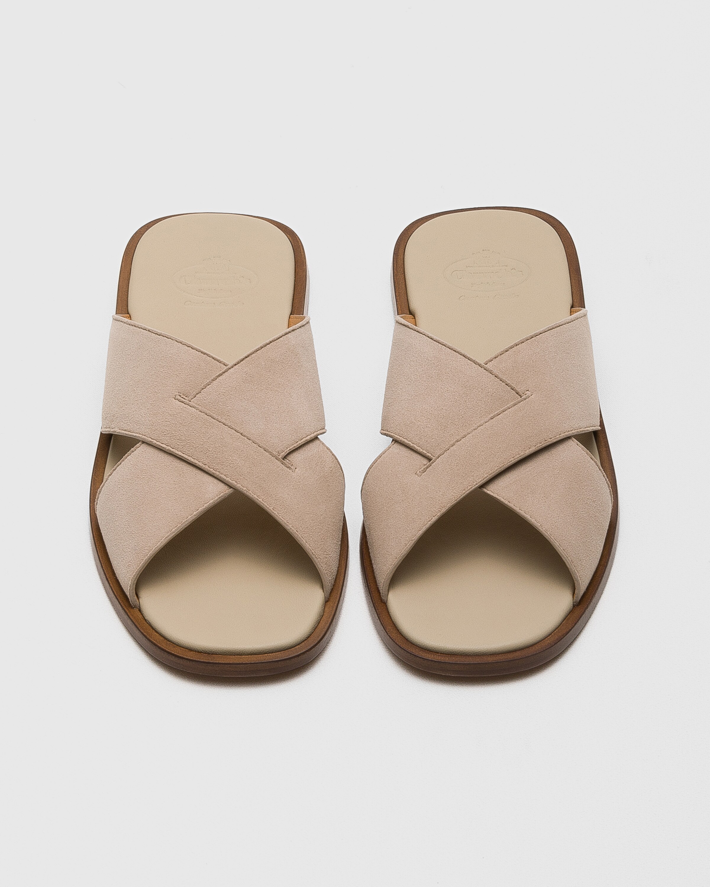 サンダル Church'S Sand Suede Slippers Stone Suede Crisscross Sandal | Church's