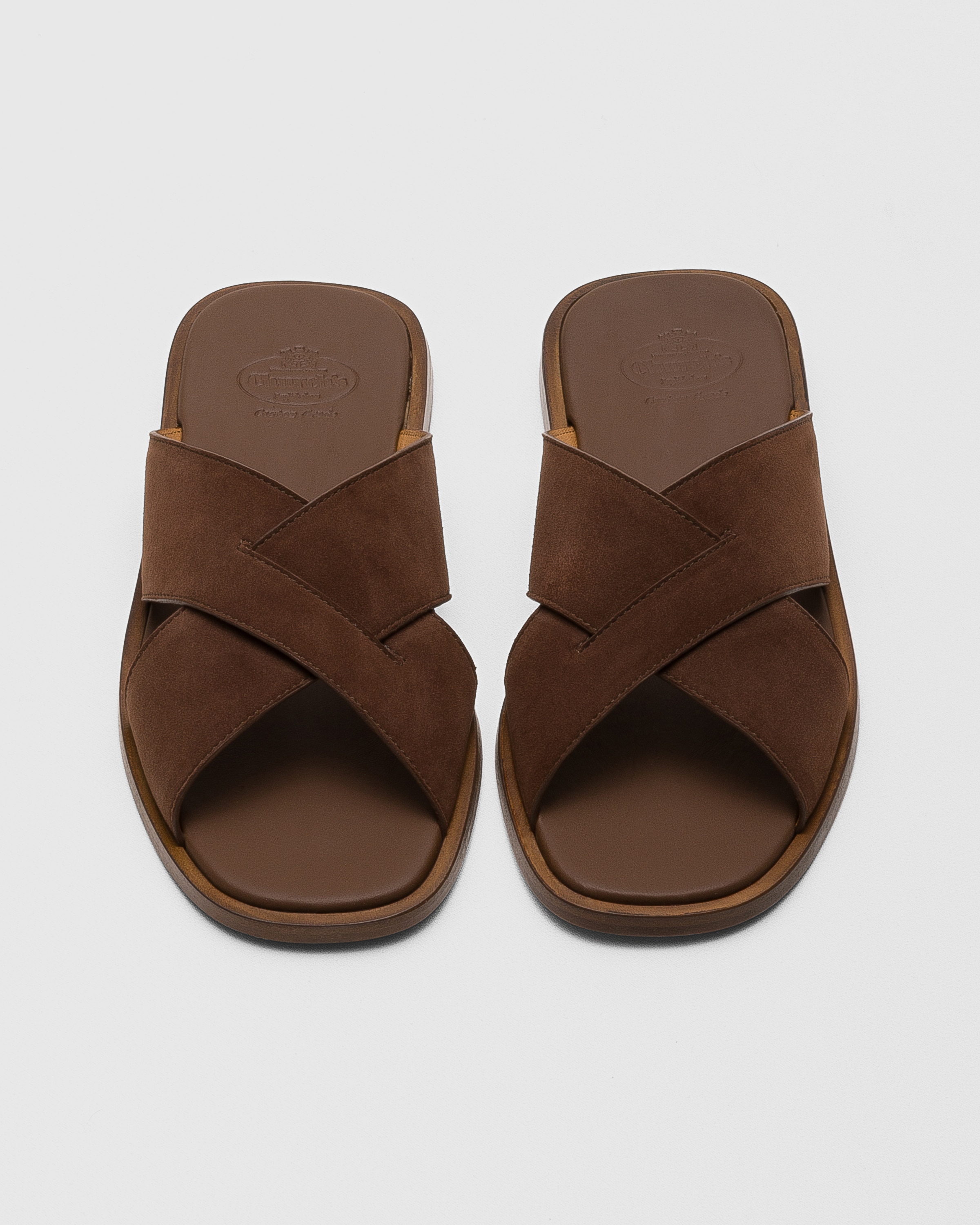 サンダル・ミュール Church's Brown suede Oriyah slippers (DX01149HV F0AXO) Burnt Suede Crisscross Sandal | Church's