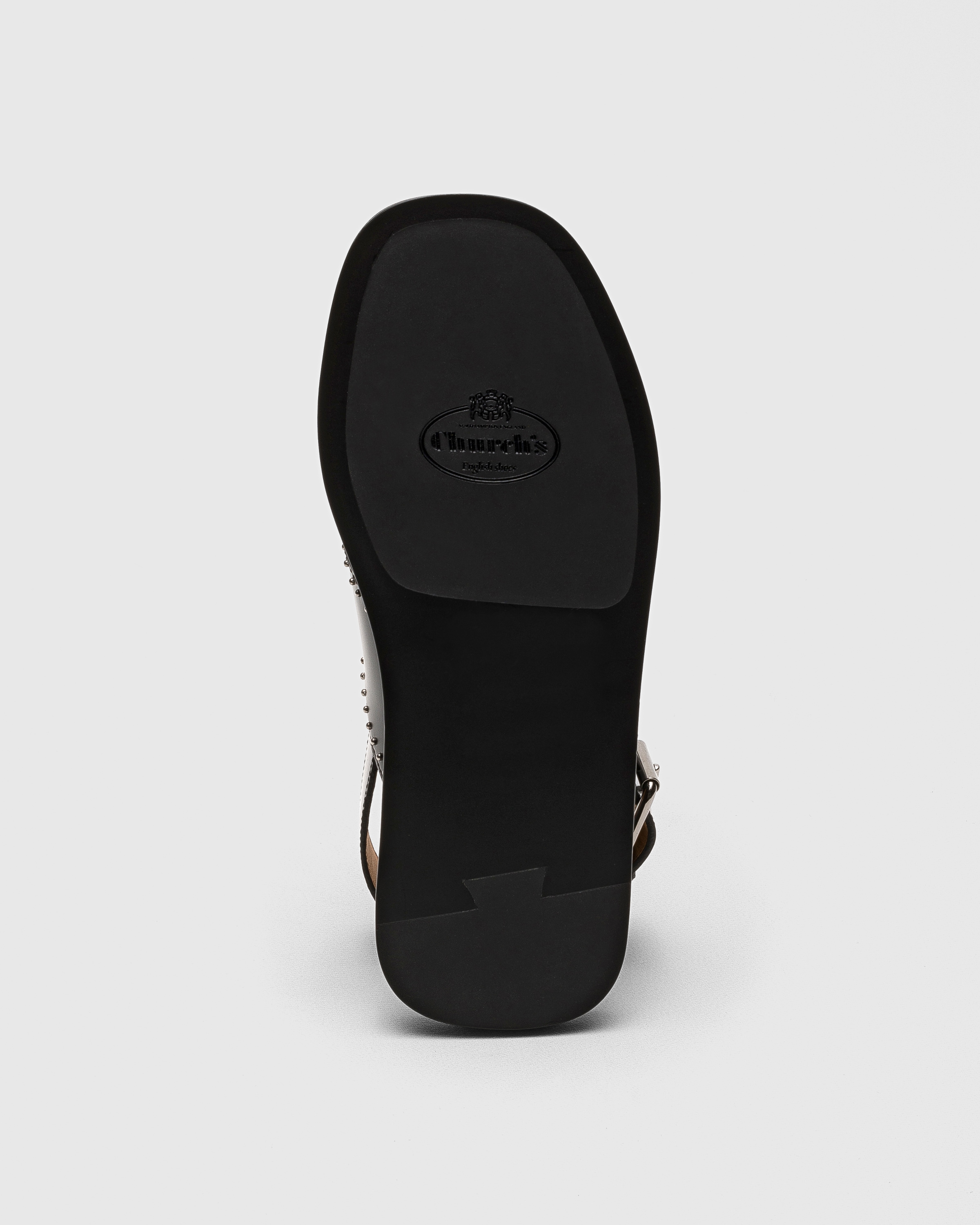 ブラック スタッズ付き レザー クロスサンダル | Church's