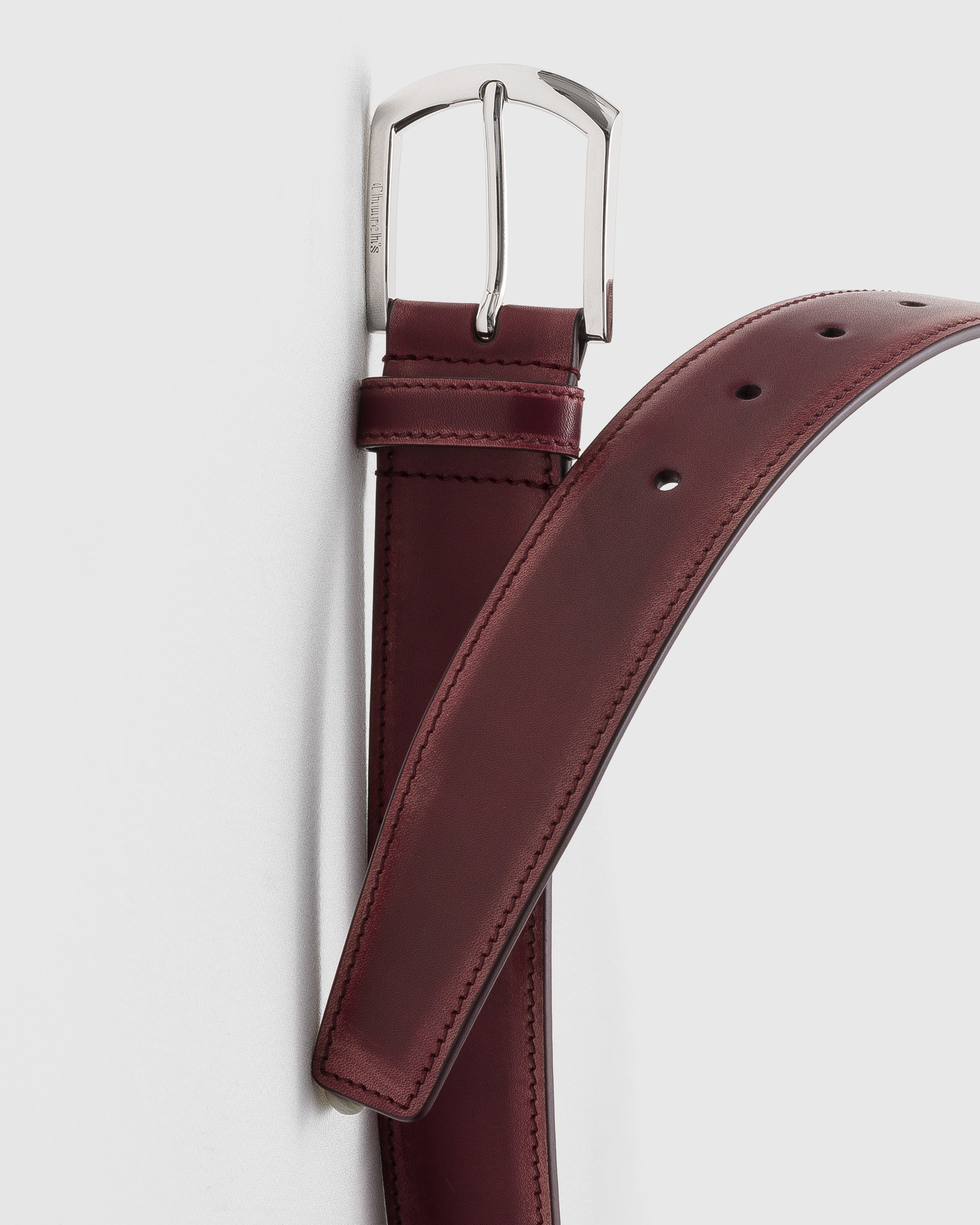 Burgundy Bleached calf buckle belt | Church's