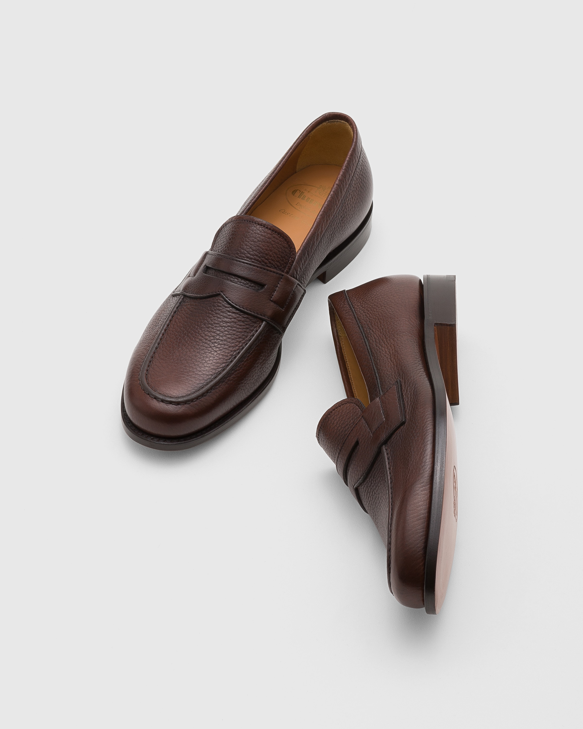 Vintage church's Brown Moccasins Leather Penny Loafers sz Uk