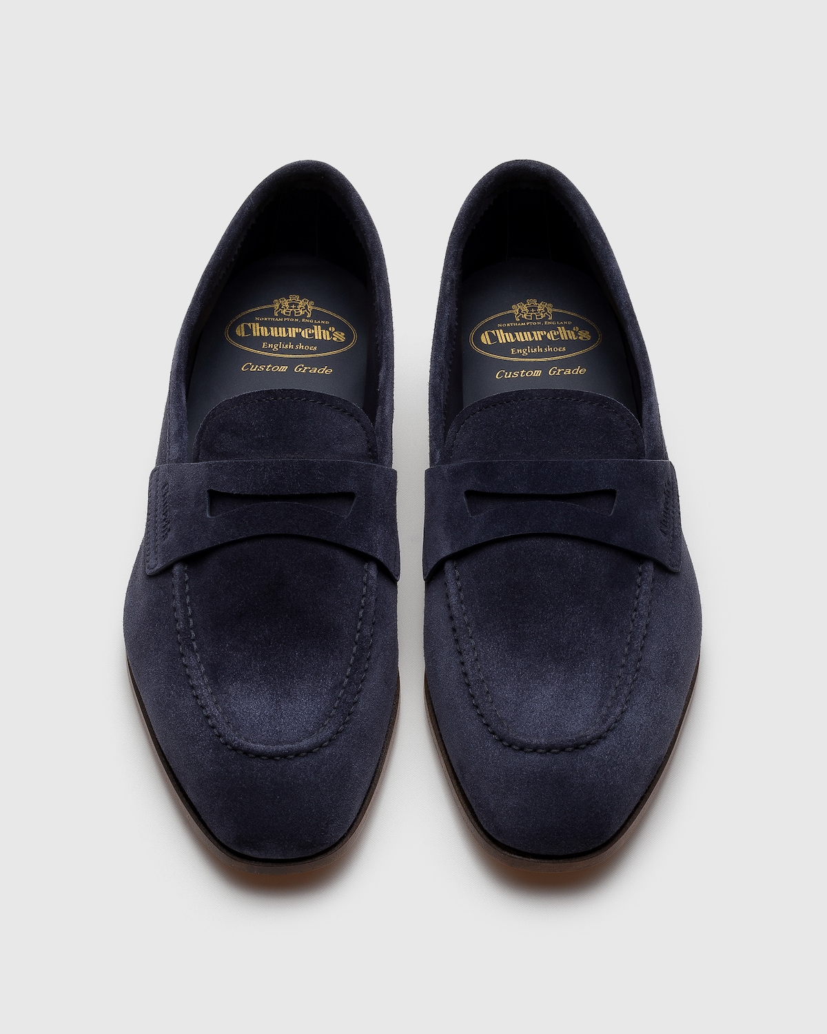 Blue Suede Contrast Stitch Loafer