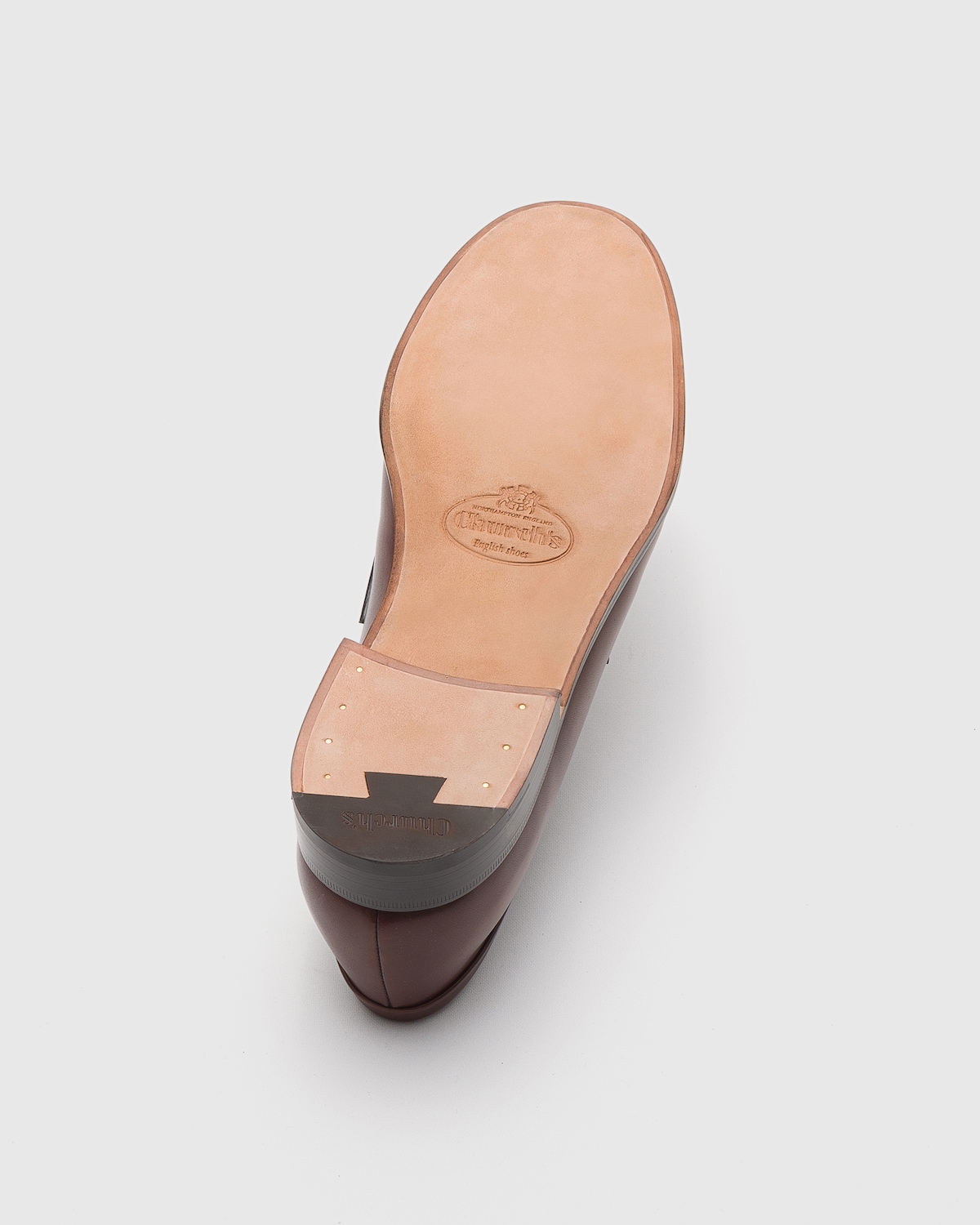 SLIDE SANDALS IN BURNT BROWN AND LIGHT BEIGE CALFSKIN