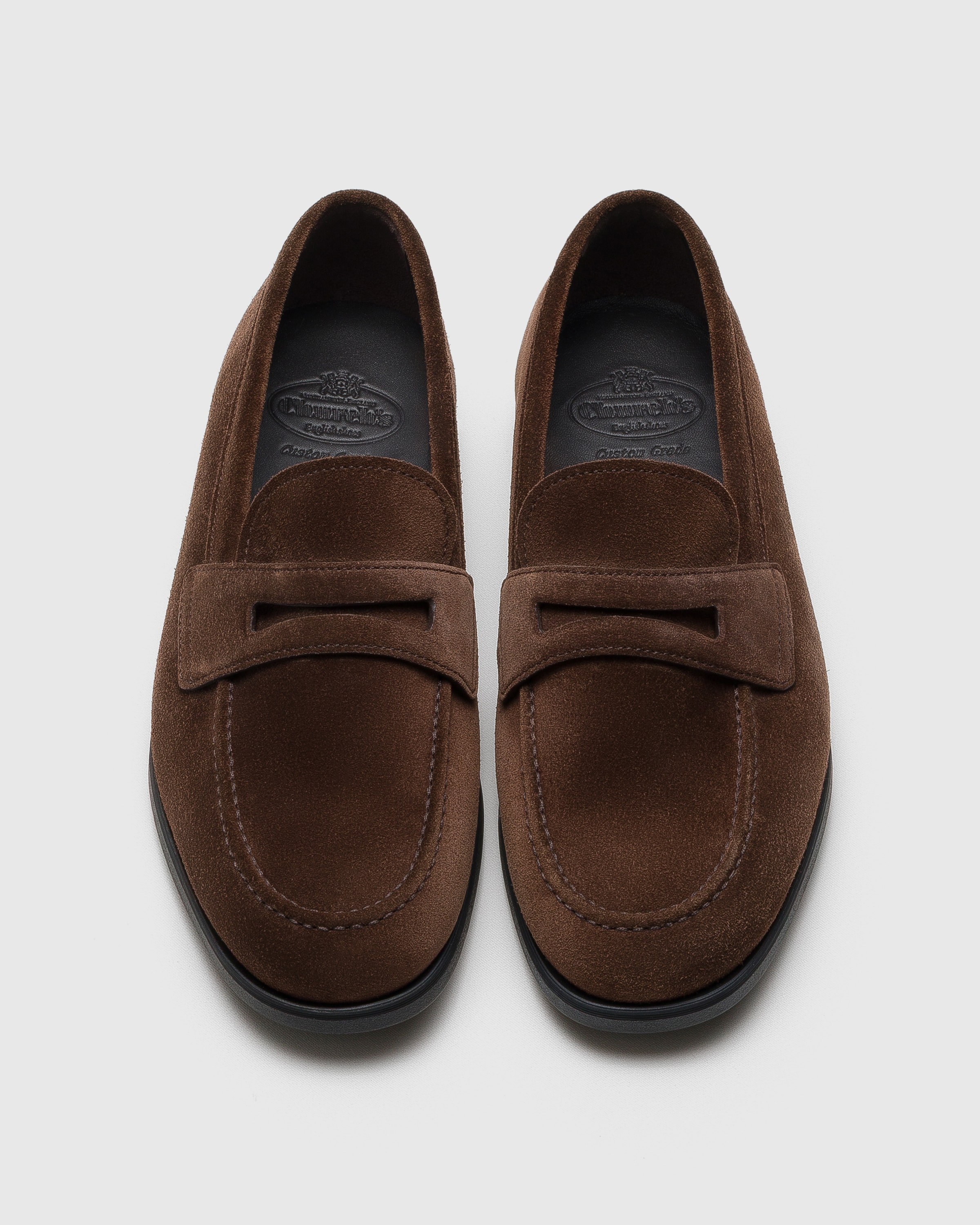 TLB 高級スエードローファー UK6 25cm ブラウン Black/Brown スエード ローファー | Church's