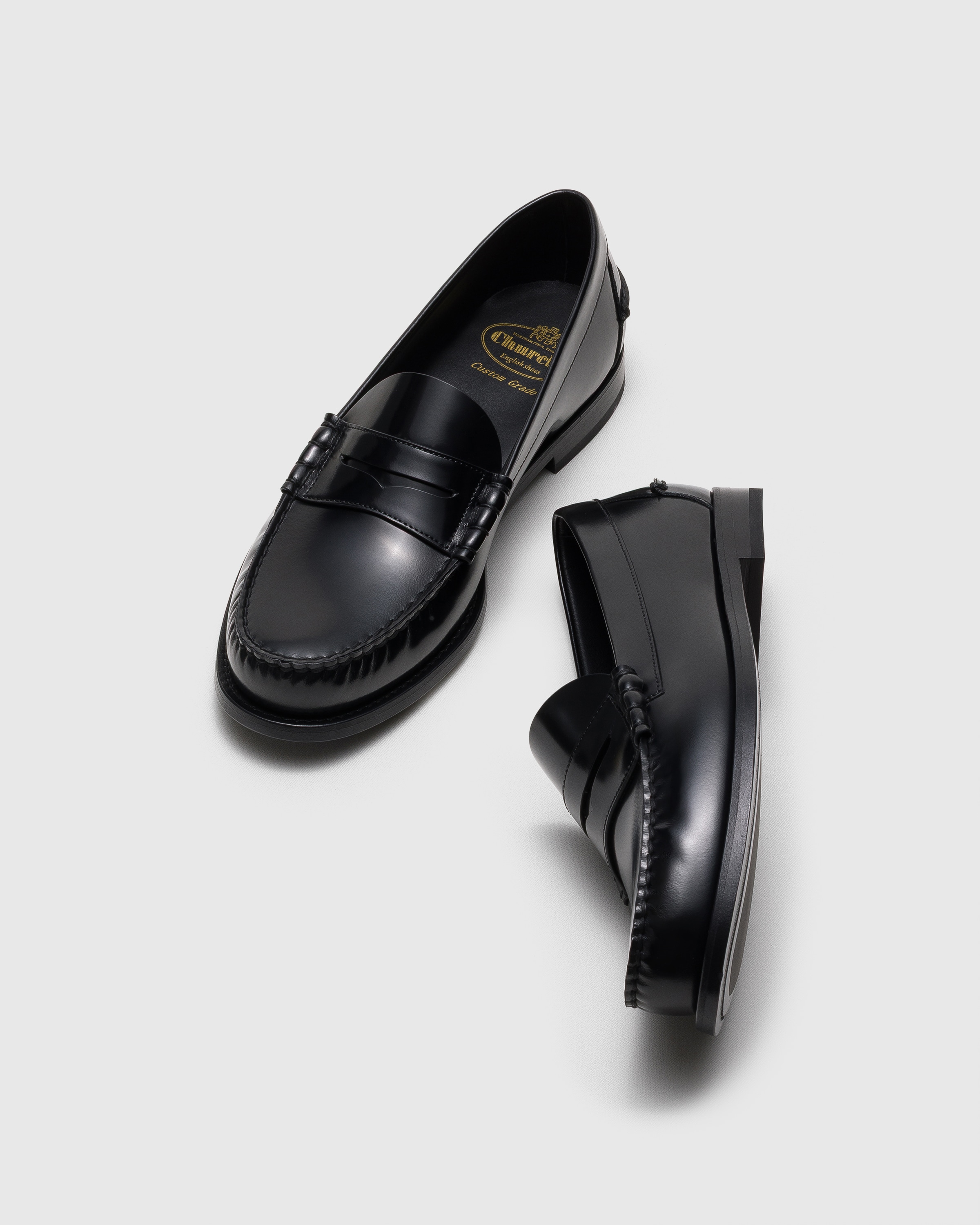Black Polished Fumé Leather Loafer | Church's