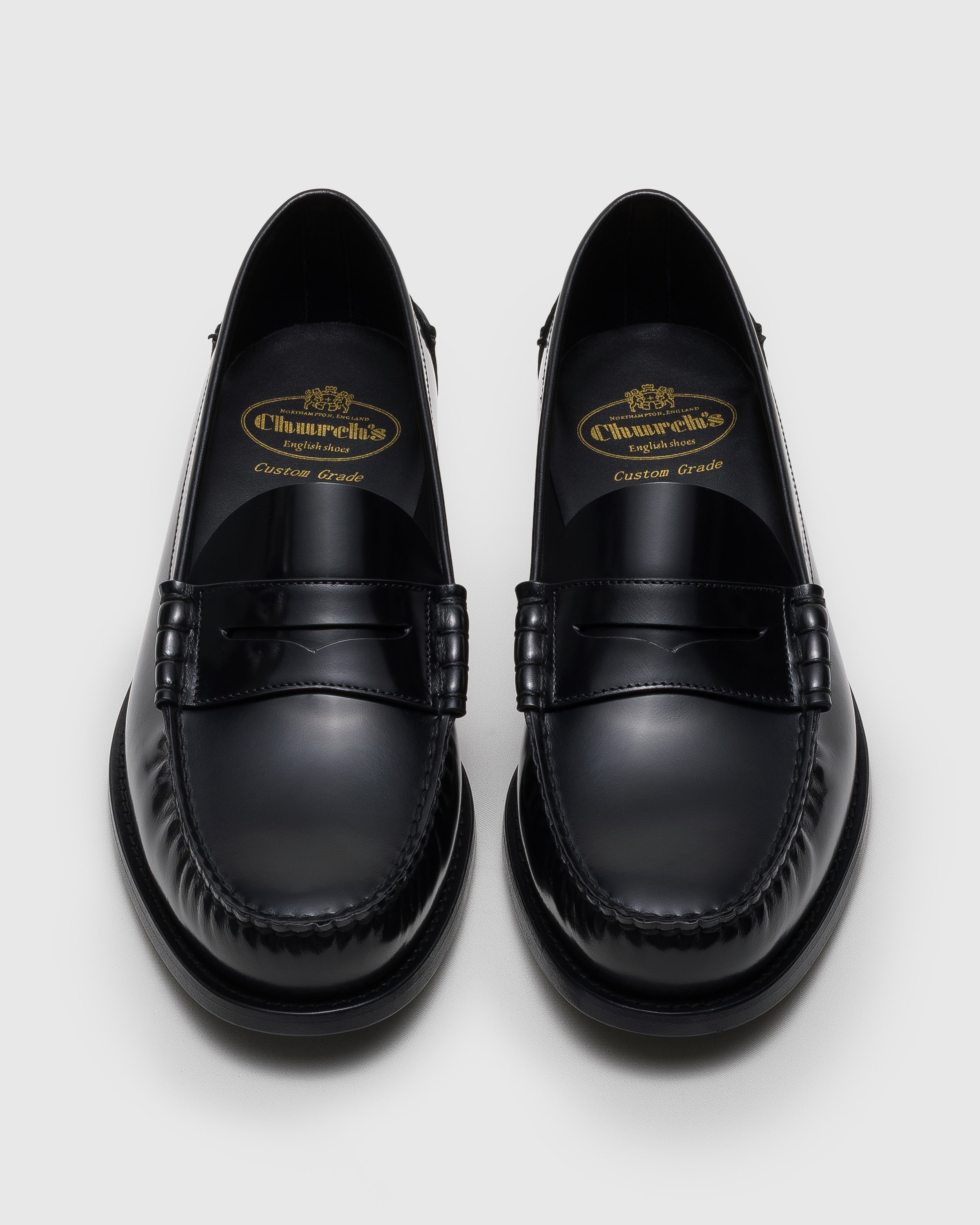 Black Polished Fumé Leather Loafer | Church's