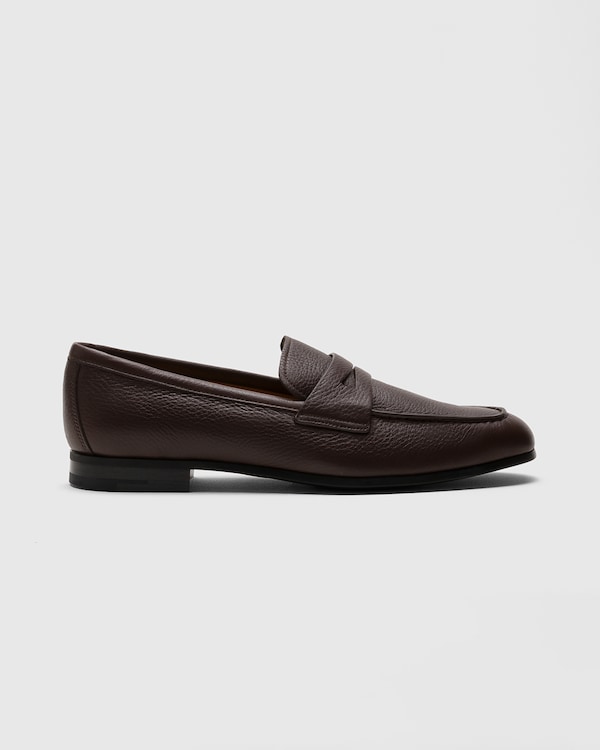 Mocassin en cuir velours effet vieilli